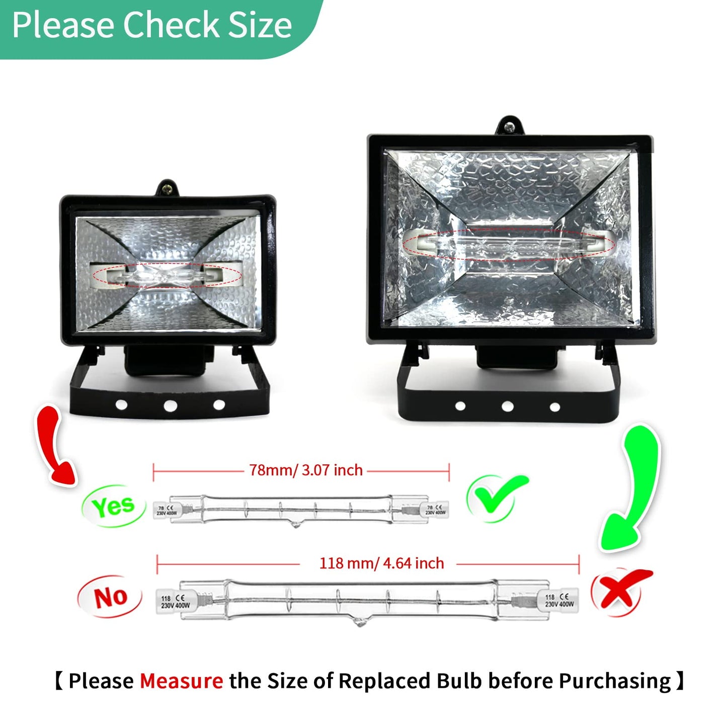 Jaenmsa R7S Bulbs, 5 Pack Halogen Bulbs R7S T3 78mm 150W 120V J Type 120 Volt Halogen Light Bulb with Long Lifespan, 3 inch Long Double Ended Light Bulb for Work, Security,Landscape Lights, Dimmable