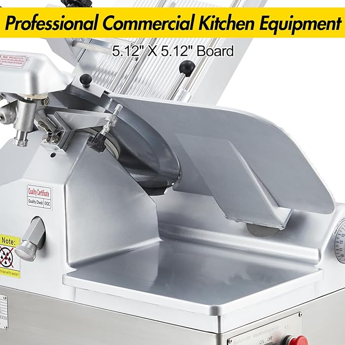 GarveeHome Automatic Meat Slicer, 550W Deli Slicer with 12.6 in Carbon Steel Blade, Professional Double-motor Meat Slicer Machine with Adjustable Thickness From 0 to 15 mm for Commercial Use