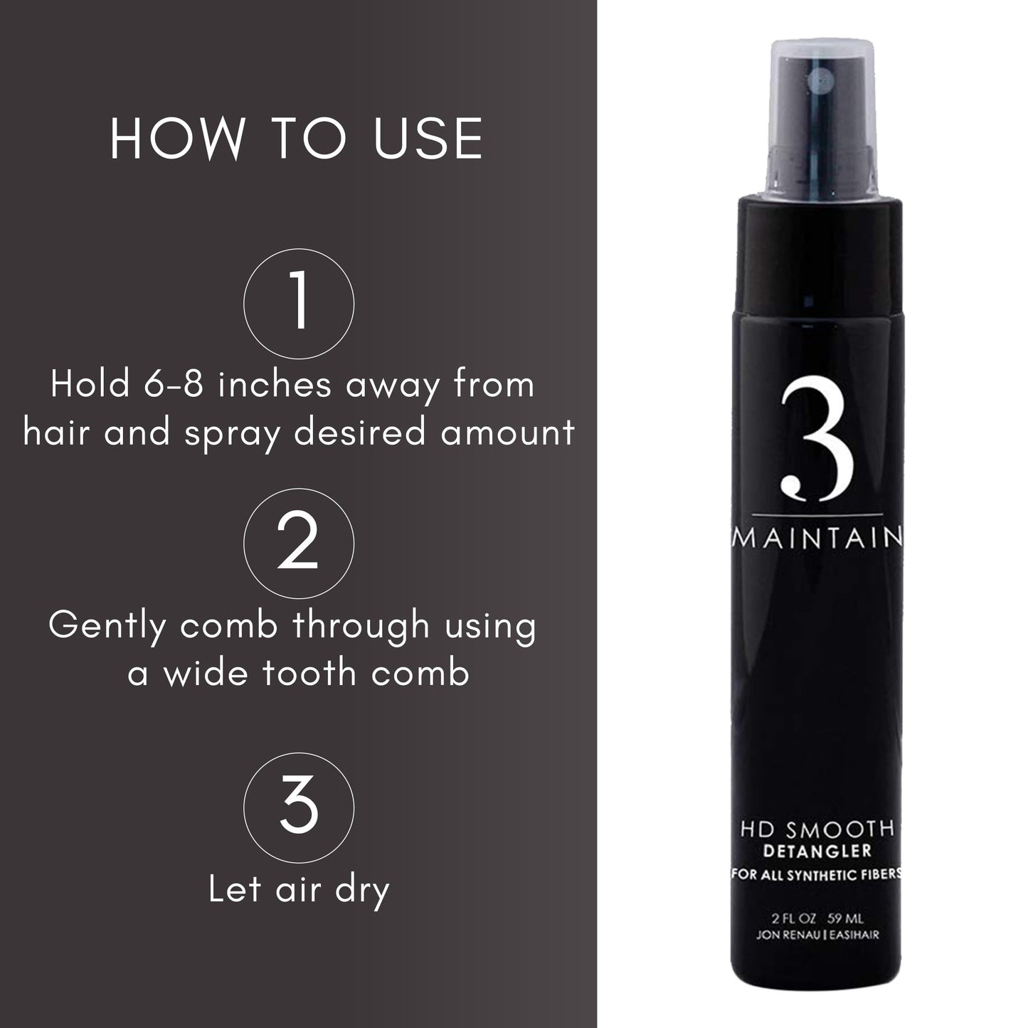 Jon Renau HD Smooth Detangler for Synthetic Wigs, 2 Ounce