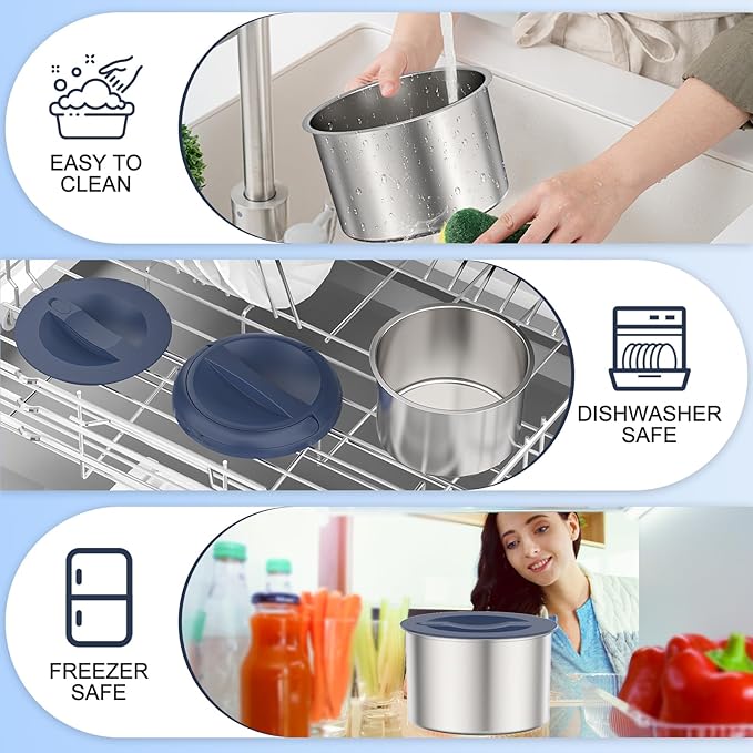 41-Ounce Electric Lunch Box 80W Heated Lunch Box, Portable Food Warmer for Work with 1.2L 304 Stainless Steel Container and 12V/24V/110V/220V Compatibility in Car Truck