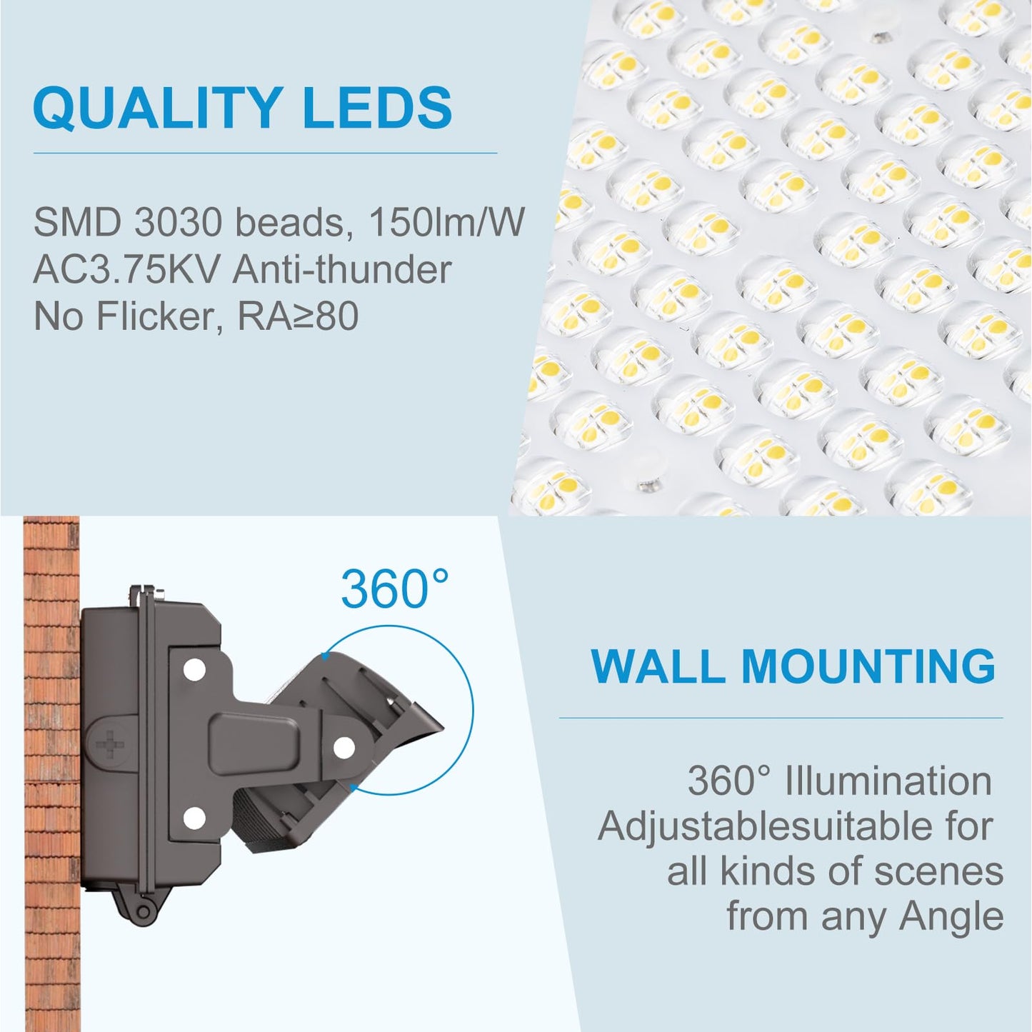 Lightdot 6Pack 150W Led Wall Pack Lights  360 Adjustable Panel With Dusk To Dawn Photocell  22500Lm 5000K  Ip65 Waterproof & Advanced Heat Dissipation Outdoor Security Lighting(Height:10~20Ft)