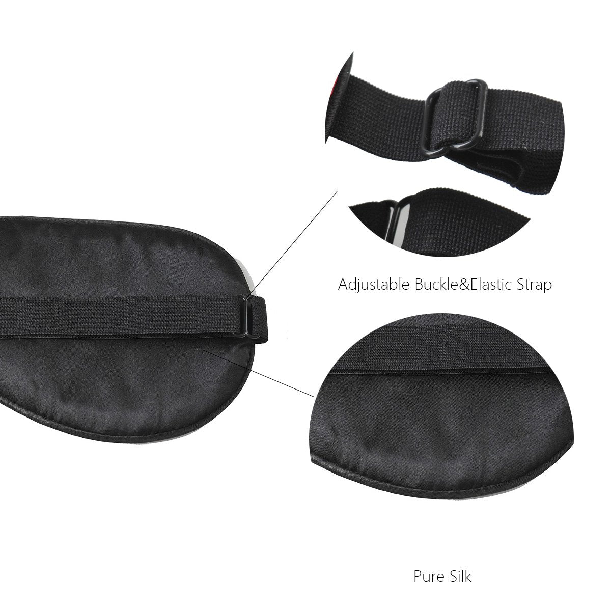 NMM Global 100% Natural Silk Sleep Eye Mask Kids, Cute Night Sleeping Mask with Adjustable Elastic Strap for Newborn (Baby Blue Small)