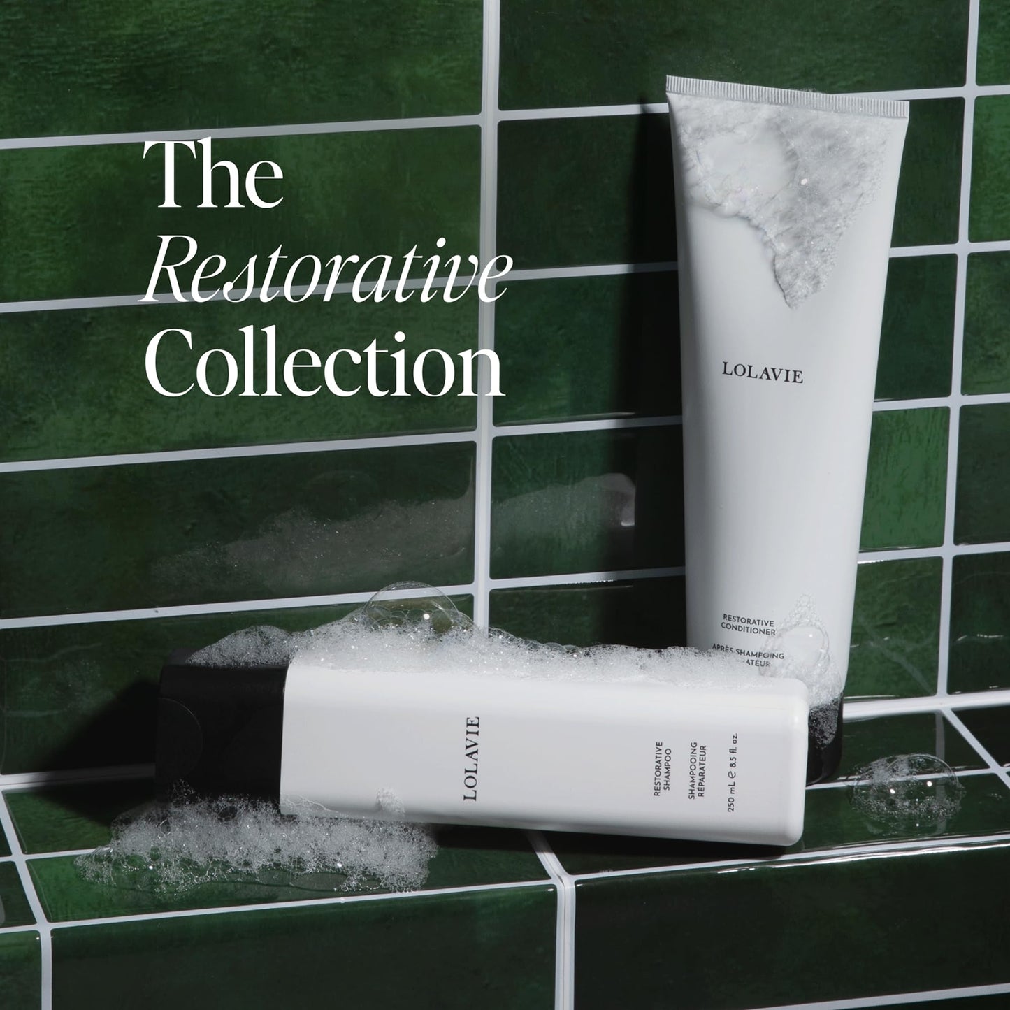 LolaVie Restorative Shampoo (8.5 oz) & Restorative Conditioner (8.5 oz) - Repairs Look of Damage, Protects from Breakage, Reduce