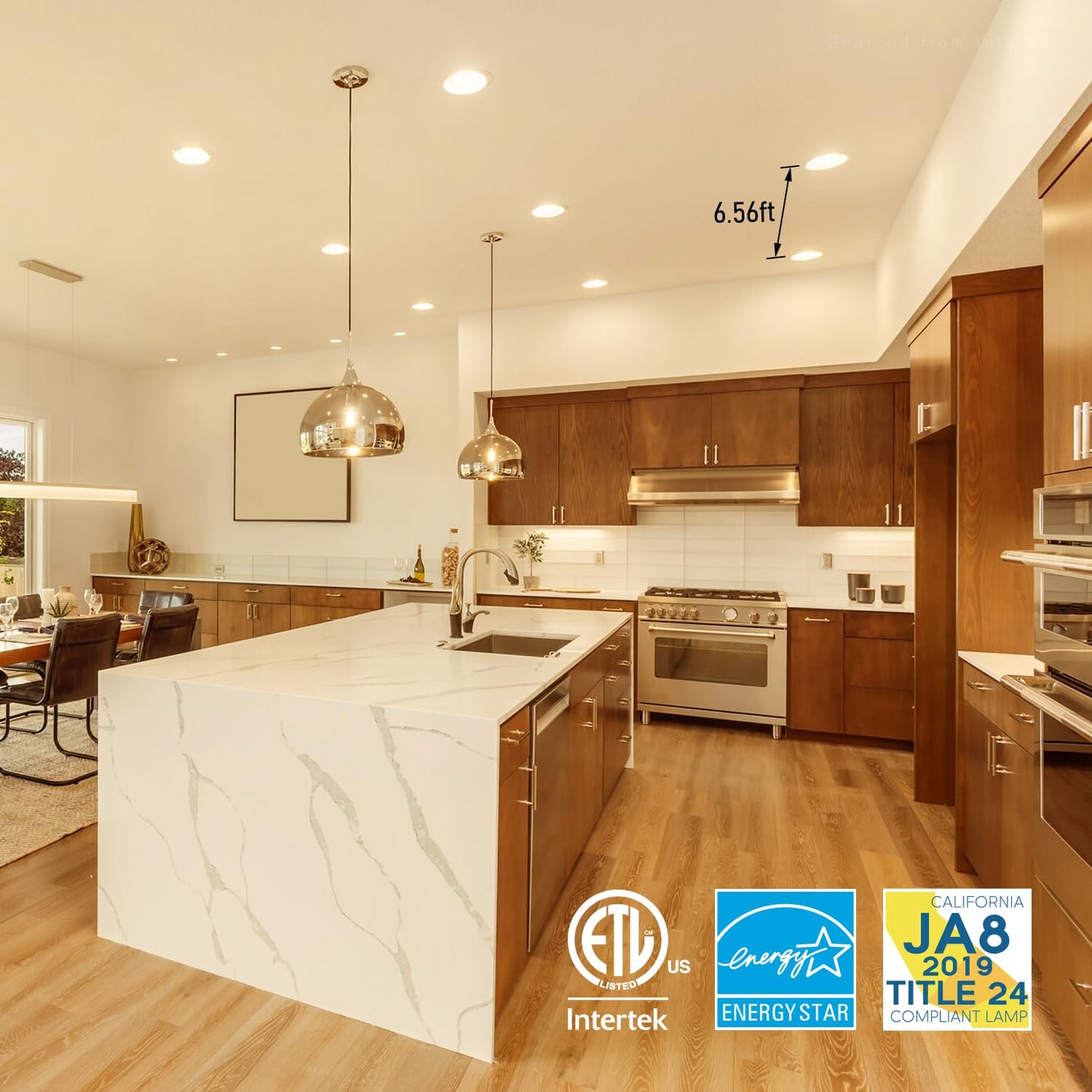 TORCHSTAR 6 Inch Ultra-Thin LED Recessed Light, 13.5W Dimmable, Soft White (2700K), Aluminum, Model XO1JDL-6D