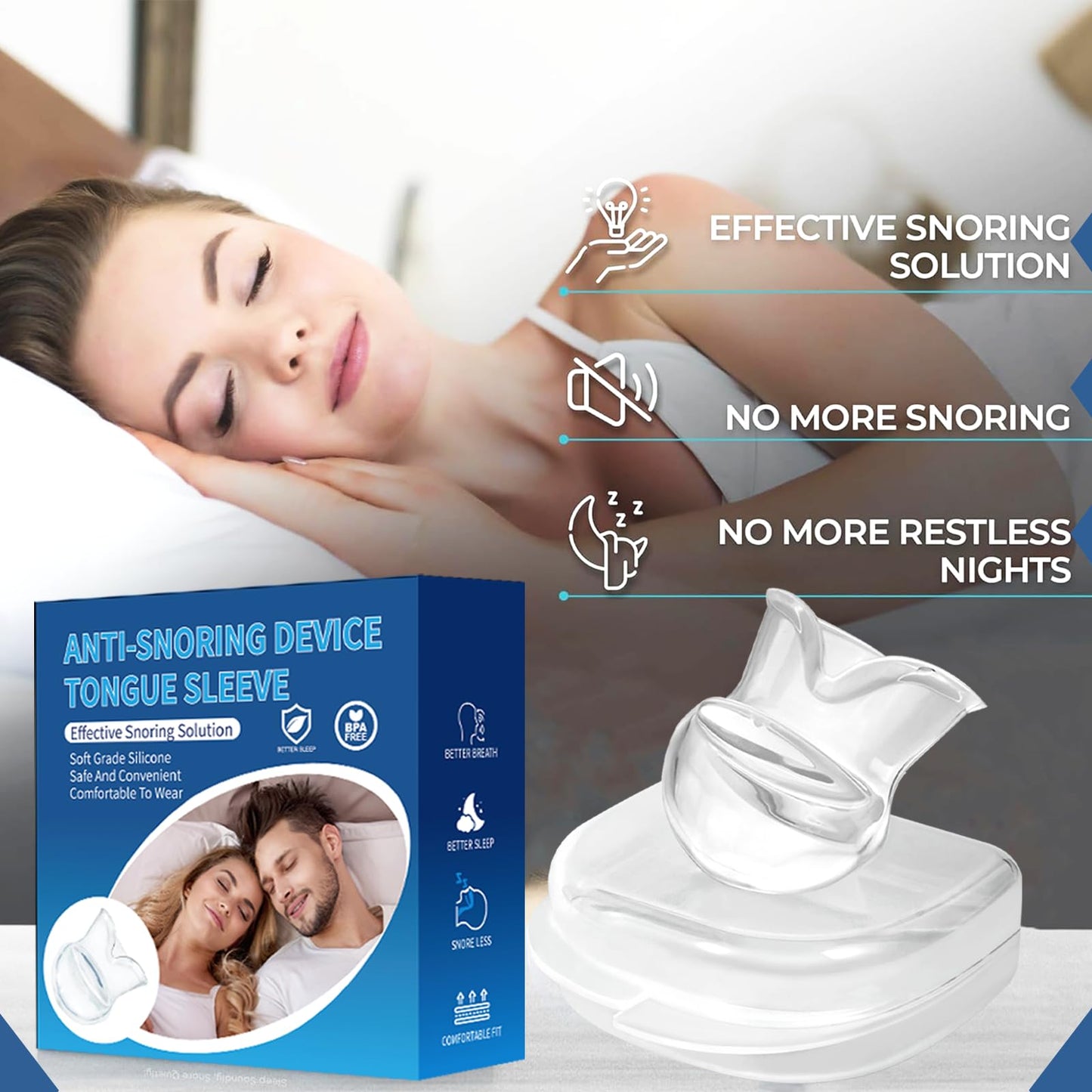 Anti-Snore Device, Reusable for Men/Women