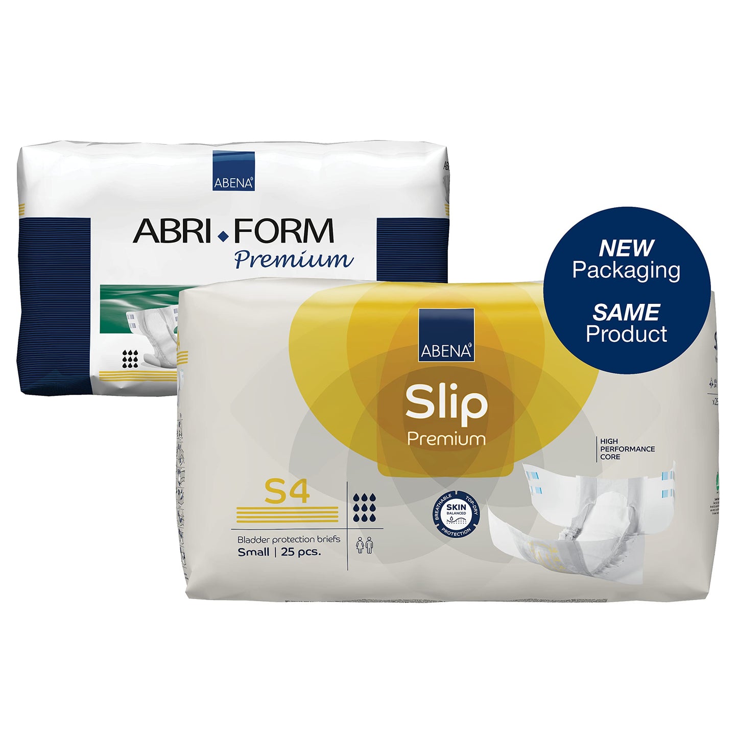 Abena Slip Premium Incontinence Briefs, Level 4, (Small to Extra Large Sizes), Small, 25 Count