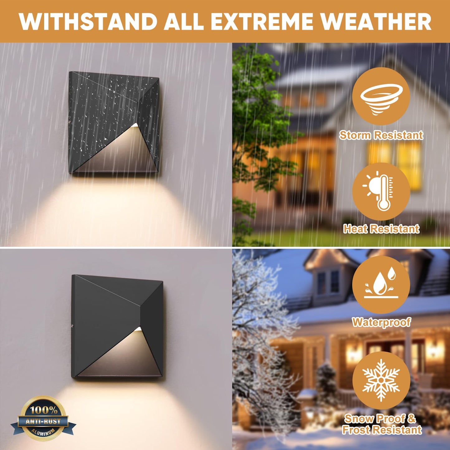 Outdoor Light Fixture Wall Mount With 3 Lighting Modes  Led Exterior Lighting Fixtures For Outside  Modern Front Porch Lights  Waterproof Black Wall Sconce For House  Patio  Garage  Doorway  Entryway