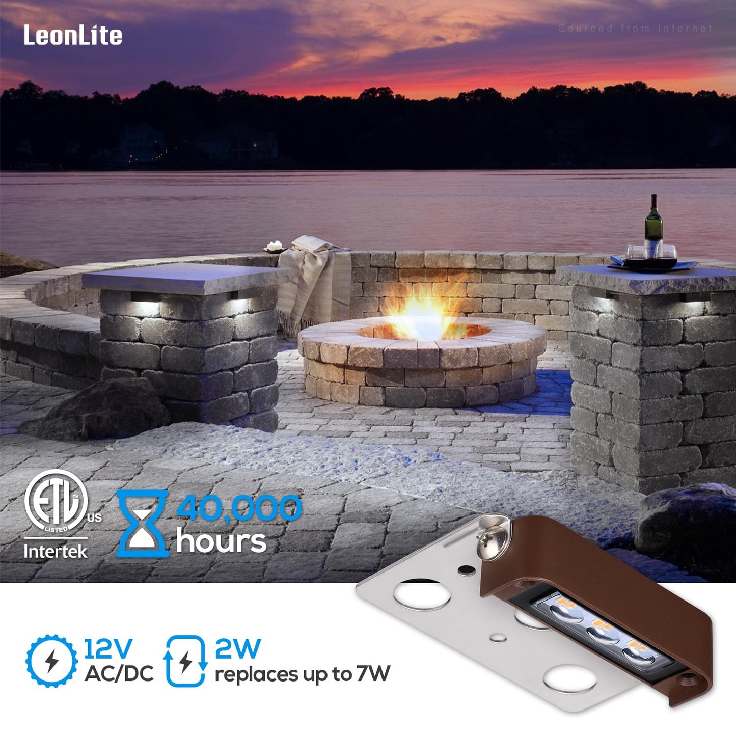 Leonlite Classic Series 4 Inch Hardscape Lighting Low Voltage Led  Retaining Wall Lights  Led Landscape Lights  12V Led Paver Lights  0.5W Landscape Step Lights  5000K Daylight  Etl  Pack Of 4