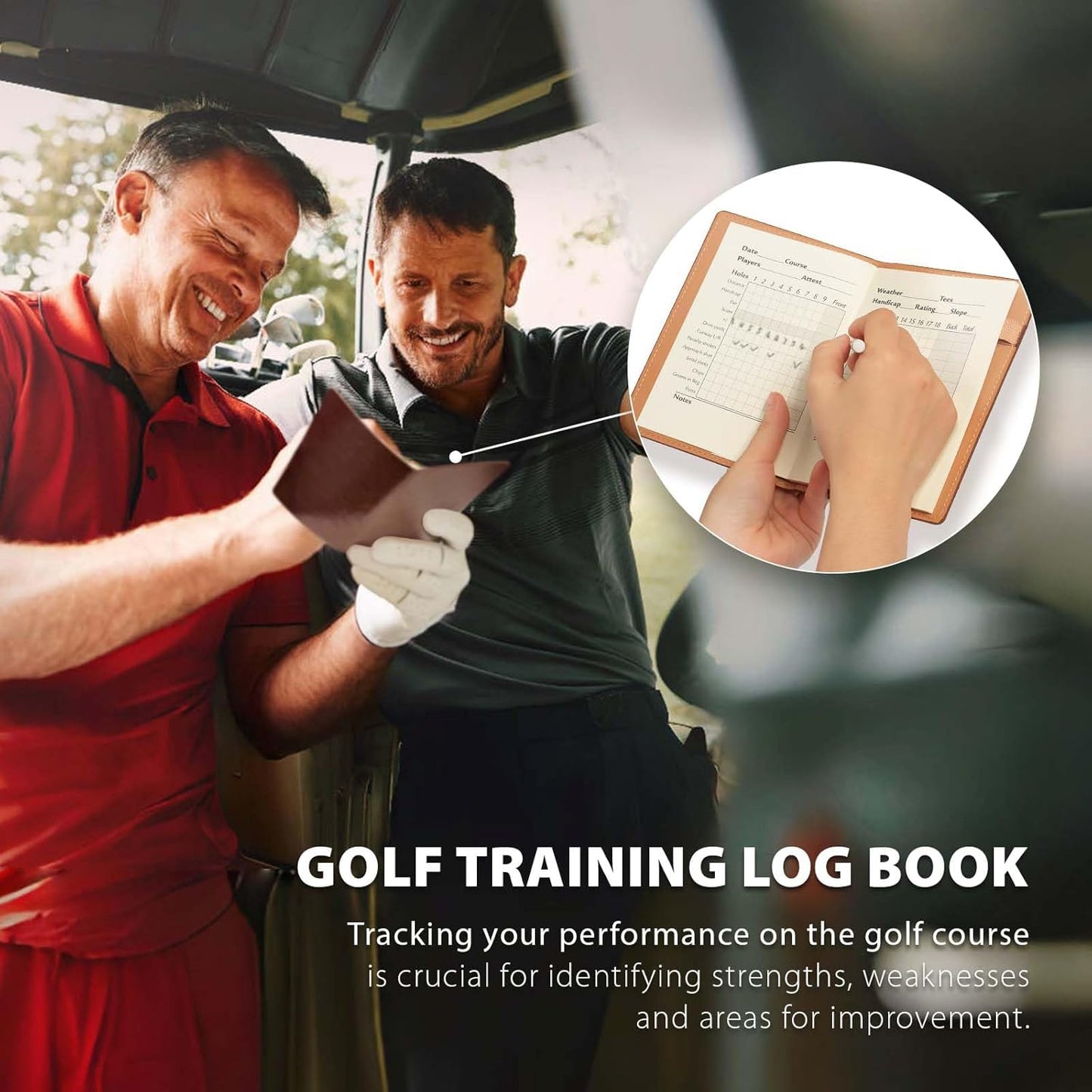 Set for Dad Includes Golf Scorecard Book, Bag Tag with 5 Tees & Golf Club-Shaped Pen - Funny Birthday Present from Daughter, Son or Kids,Best Dad by Par