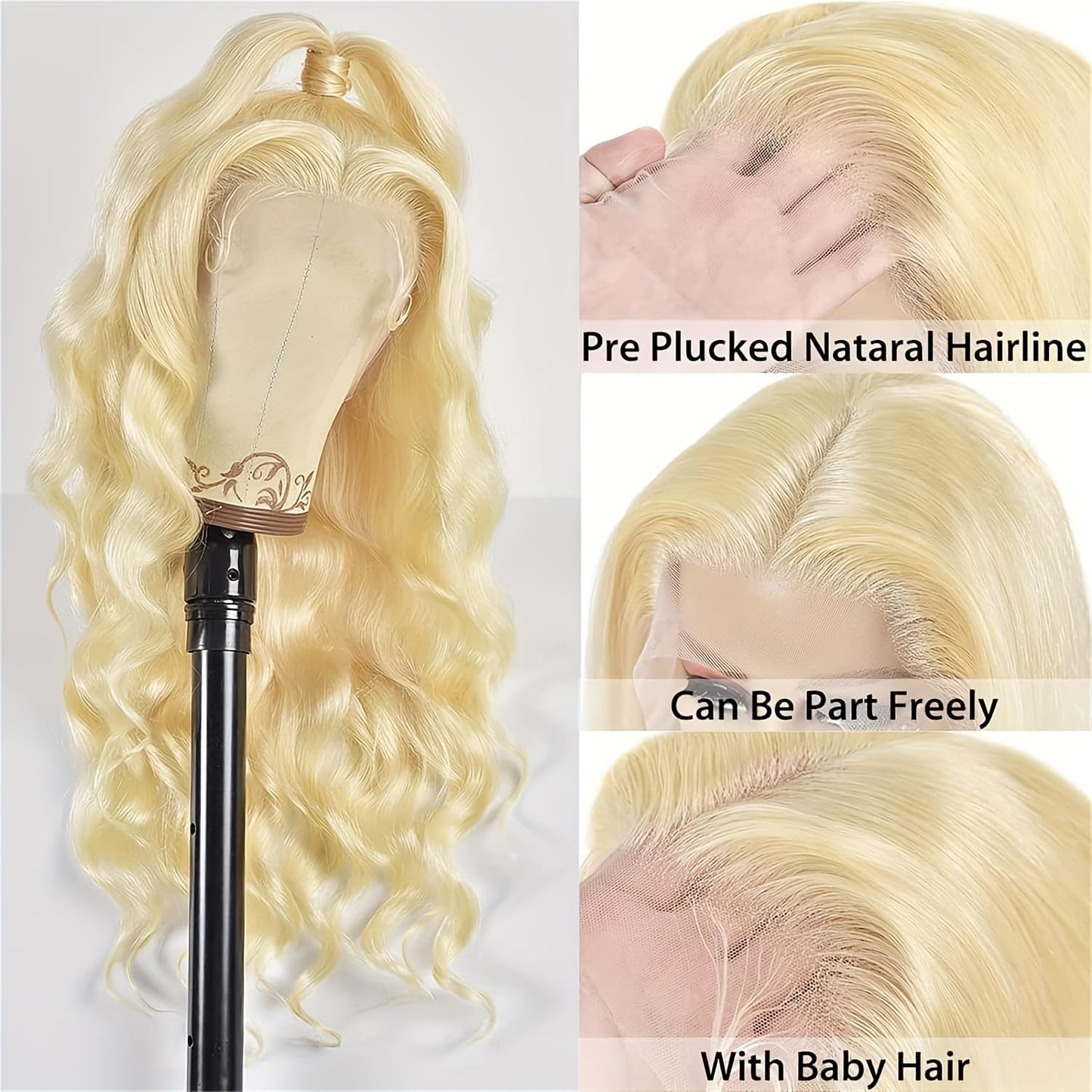 Abhayy 250% Density 613 Lace Front Wig 24 Inch 4X4 Lace Front Wigs Human Hair Body Wave Wigs Human Hair Wigs For Black Women Glu