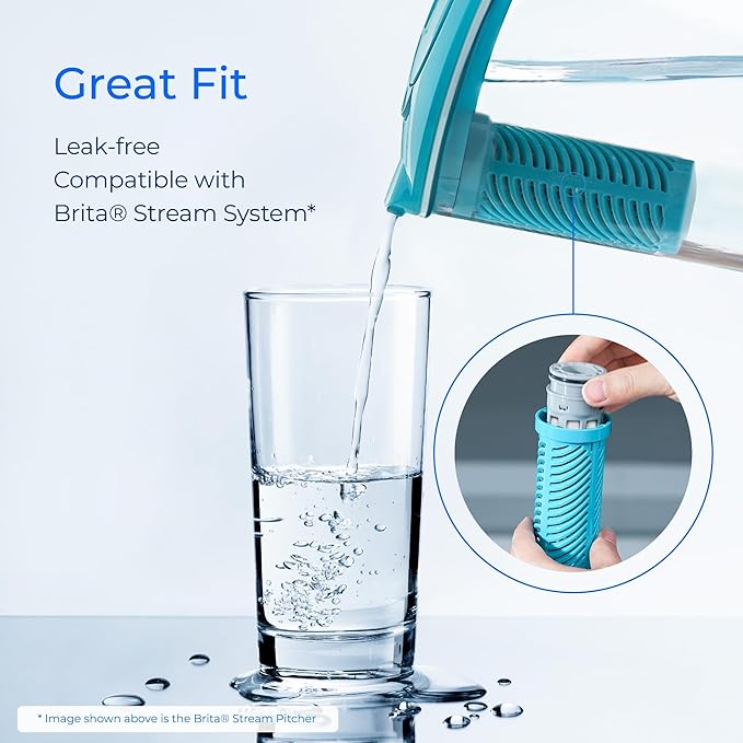 Waterdrop Replacement for Brita® Stream Pitcher Water Filter, Brita® OB05 Filter Pitchers and Dispensers, Pour Through Filters, Upgraded 7-stage Filters, Lasts 2 Months, Pack of 4