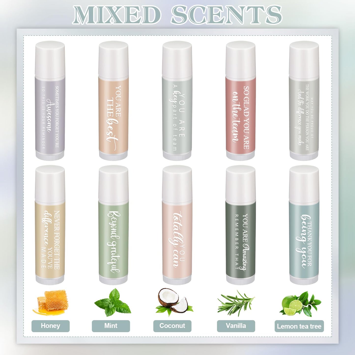 Swiffen 100 Sets Christmas Employee Appreciation Gifts Bulk Lip Balm Favors Xmas Thank You Team Gifts for Coworkers Staff Teache
