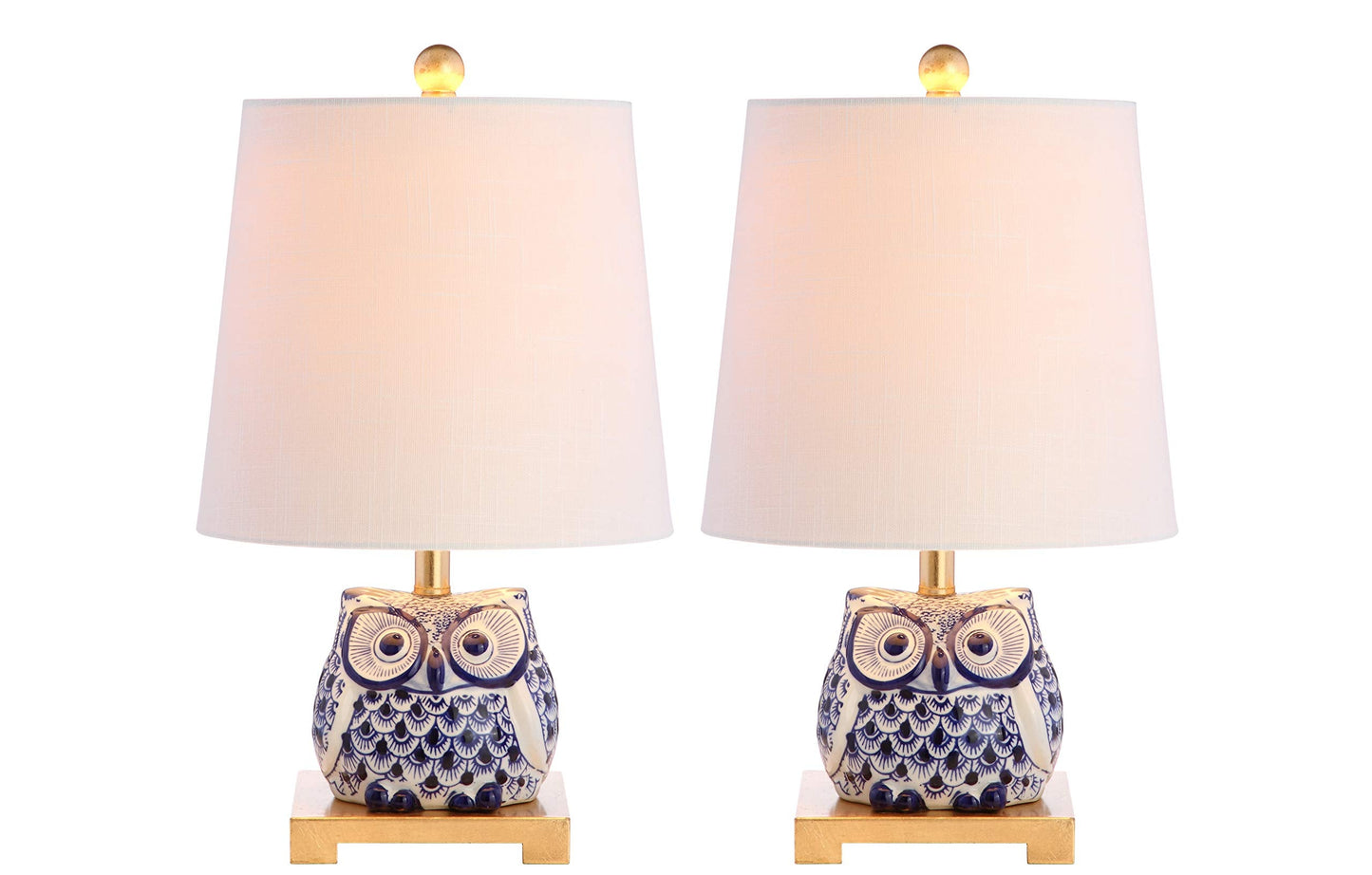 Jonathan Y Justina 16 Ceramic Mini Table Lamp Set Of 2 - Blue/White For Bedroom, Living Room, Office, College Dorm