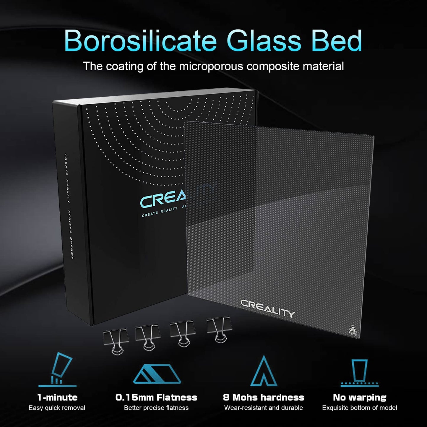 Mefine Ender 3 Glass Bed Upgraded 3D Printer Tempered Glass Plate Build Surface for Ender 3/3 Pro/3 V2/3 S1,Ender 5/5 Pro, 235x235x4mm