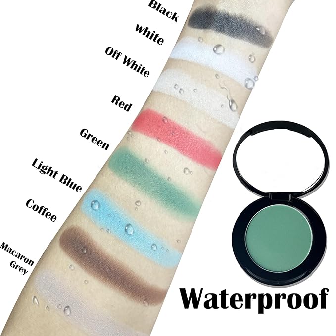 MEICOLY Single Green Eyeshadow Palette with Mirror,Matte Green Eye Shadow for Elphaba Makeup,Pressed Powder Eyeshadow,Matte Shade Eyelid Color Eye Makeup,High Pigment,Long Wear