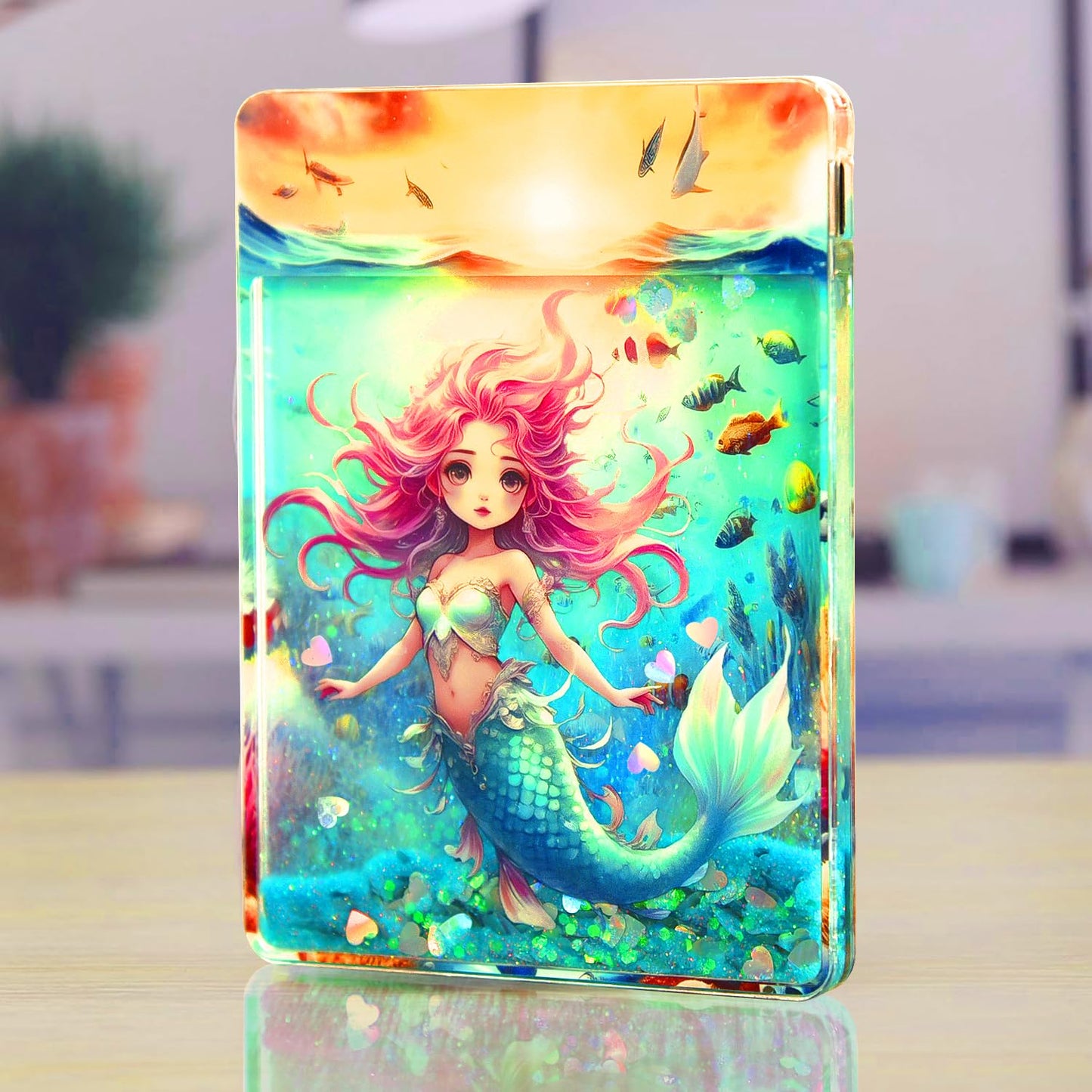 Childrenlive Mermaid   Light - Mini Led Card Lamp  Bedside & Desk Decor For Girls  Portable Night Light & Dreamy Desktop Ornament  Mermaids Gift For Girl/Mermaids Fans (Mermaid)