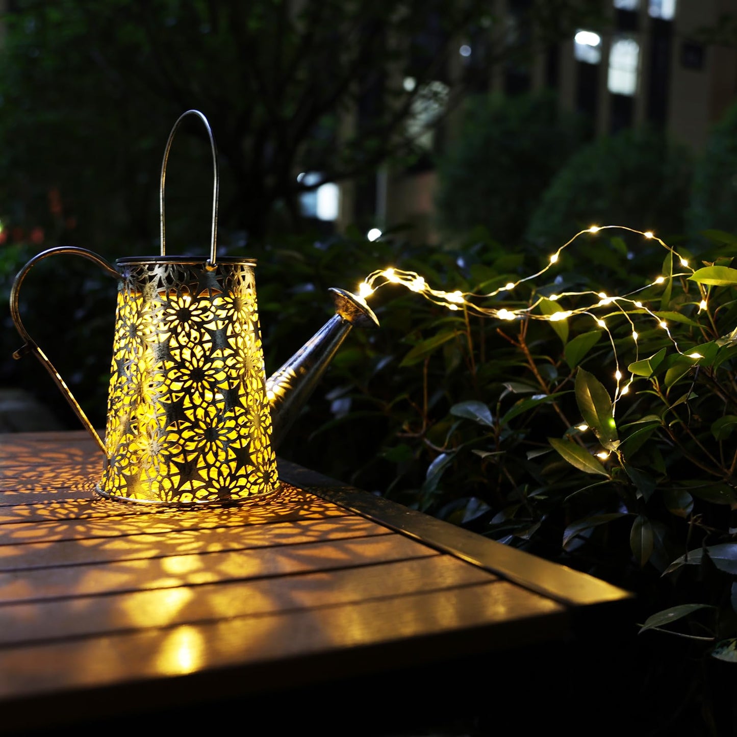 Vookry Solar Watering Can Lights - 2 Pack Warm White Metal Lanterns For Outdoor Garden Decor, Patio, Yard, And Landscape
