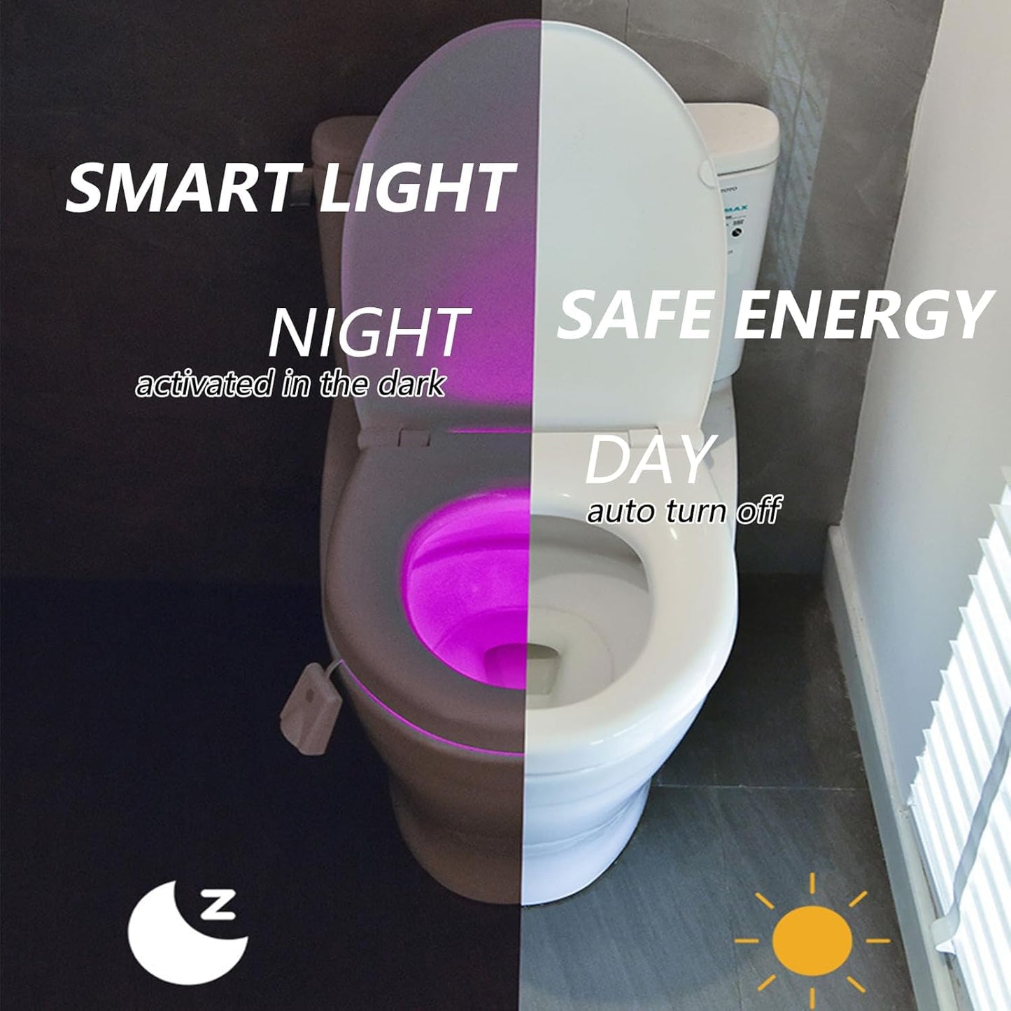 Toilet Light Motion Sensor  16 Colors Changing Rechargable Led Night Light With Star Projection Light  Toilet Bowl Night Light For Bathroom  Funny Gift For Family And Friends (1)