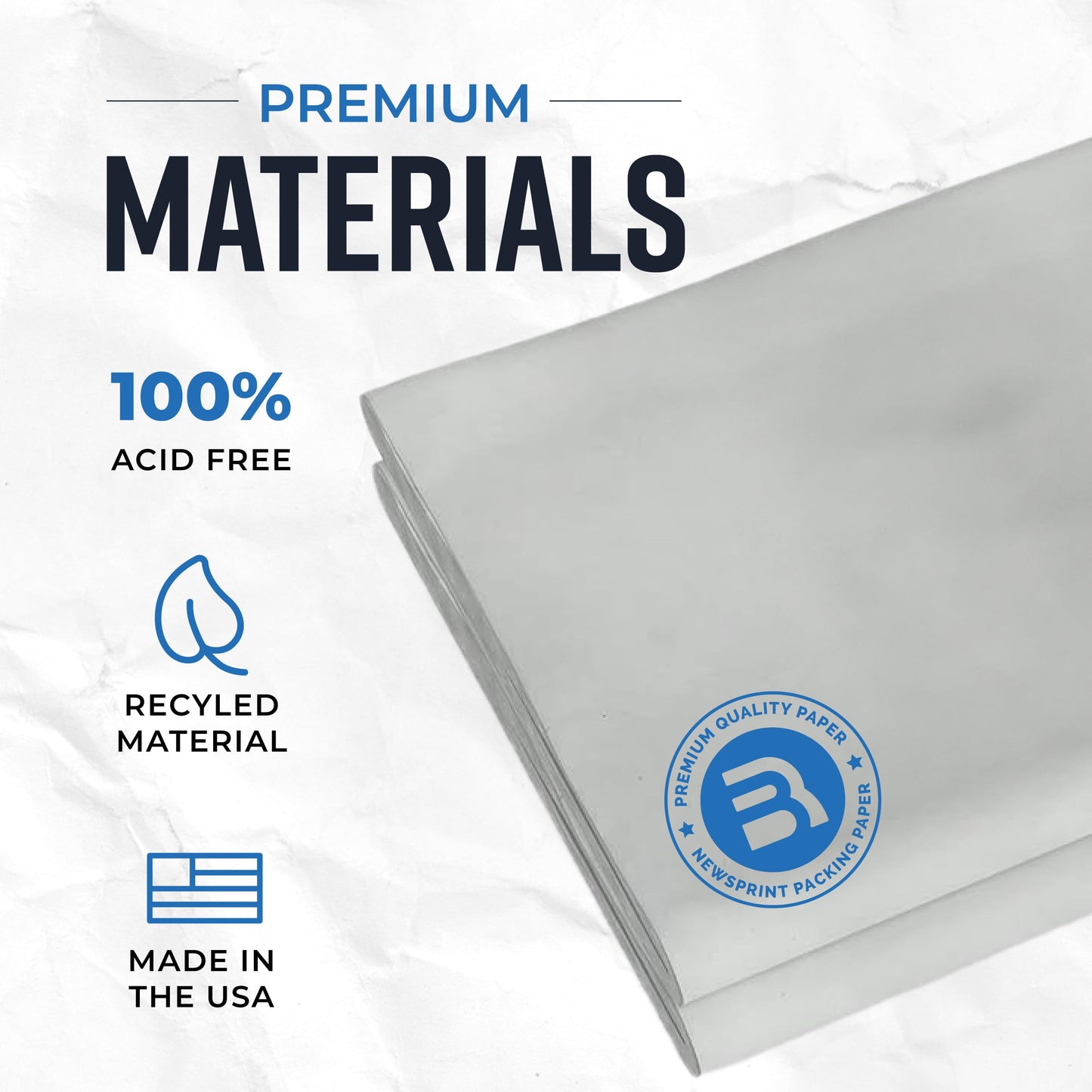 Bryco Goods Packing Paper Sheets for Moving | 640 Sheets | 27" x 17" | 20lb | Made in USA | Newsprint Paper | Must Have in Your Moving Supplies