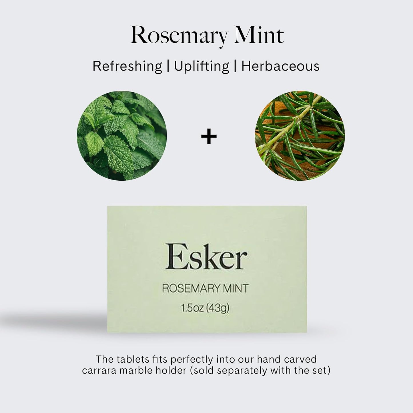 ESKER - Aromatic Shower Steamer Refill Pack | Vegan, Cruelty-Free, Clean Beauty (6 Rosemary Mint, NO Holder)