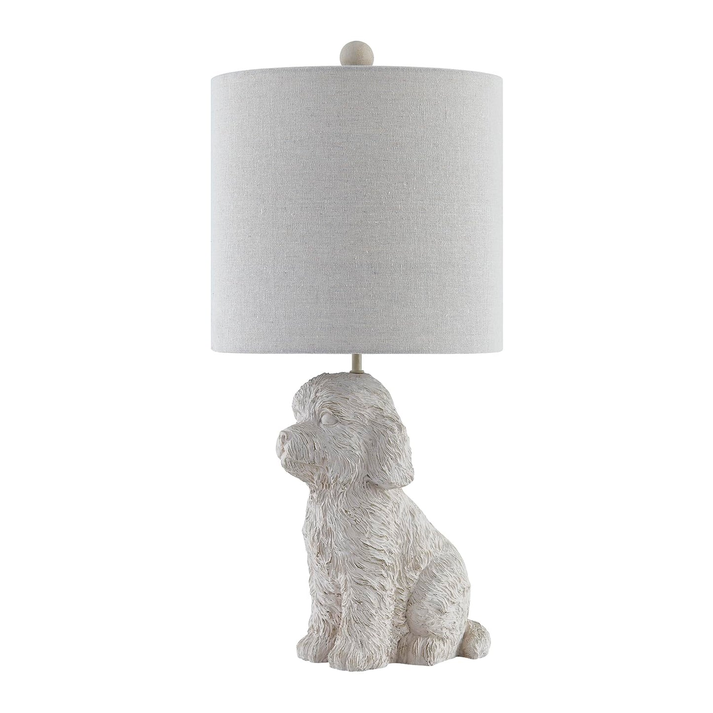 Crestview Collection Resin Table Lamp, 24in Golden Doodle Design, White Linen Shade, Model EVCBAVP2176