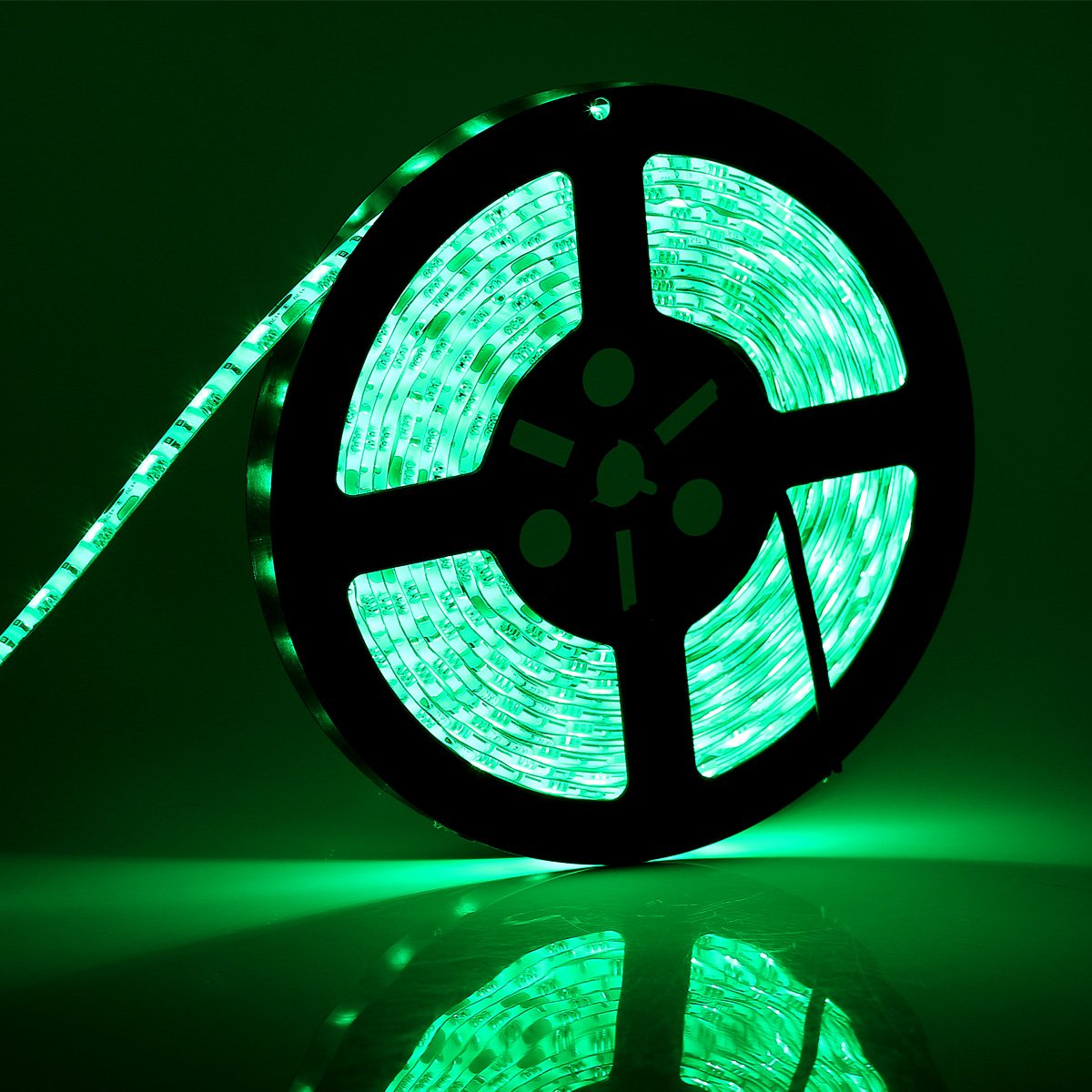 Supernight 16.4Ft Led Strip Light  Waterproof 12V 60W Green Rope Lights  300 Leds 5050 Tape Lights For Bedroom  Kitchen  Mirror  Home Decoration
