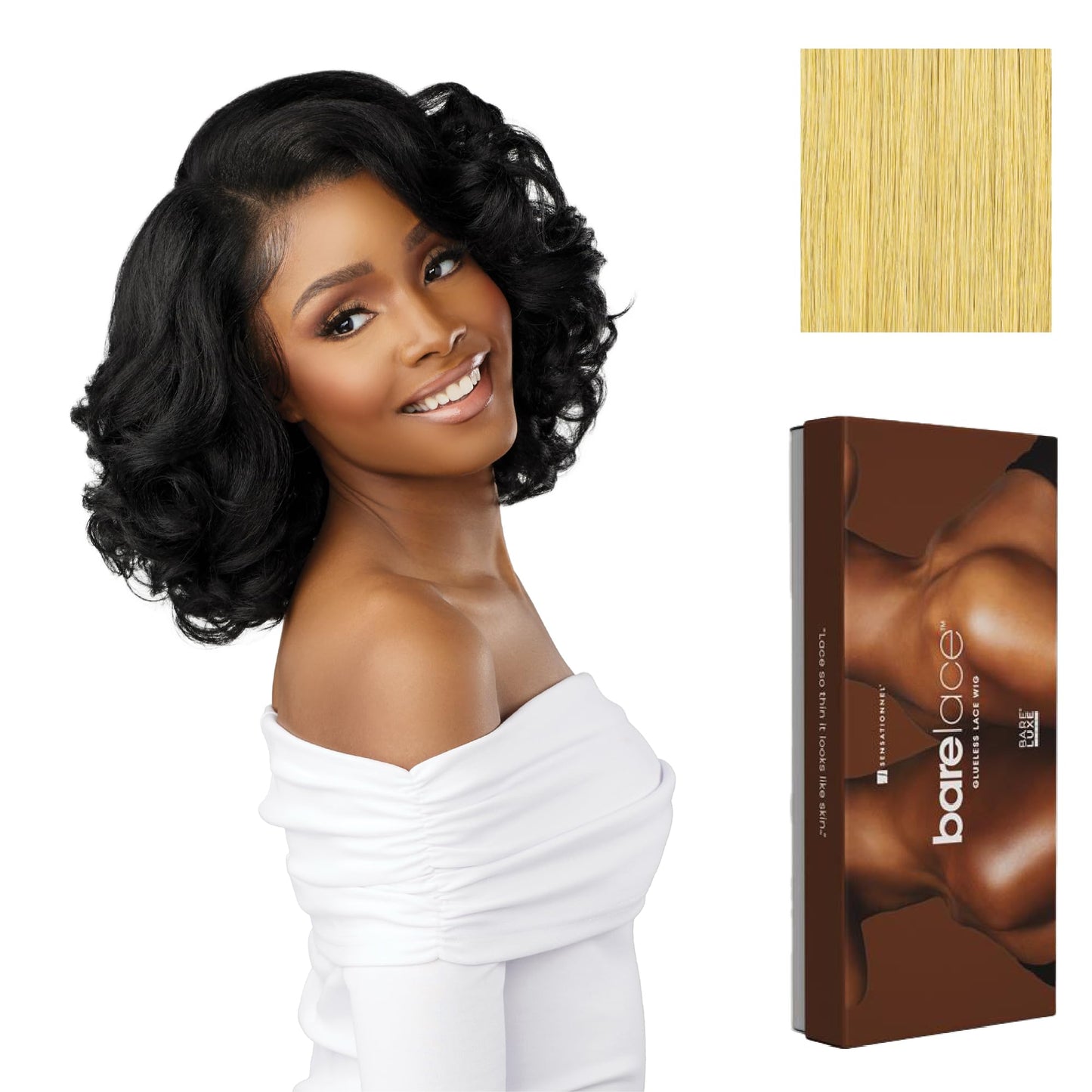 Sensationnel Bare Lace 13X6 Wigs - Unit 19 Lacefrontal Glueless Synthetic 180 Degree Preplucked Hairline (LIGHTGOLDENBLONDE)