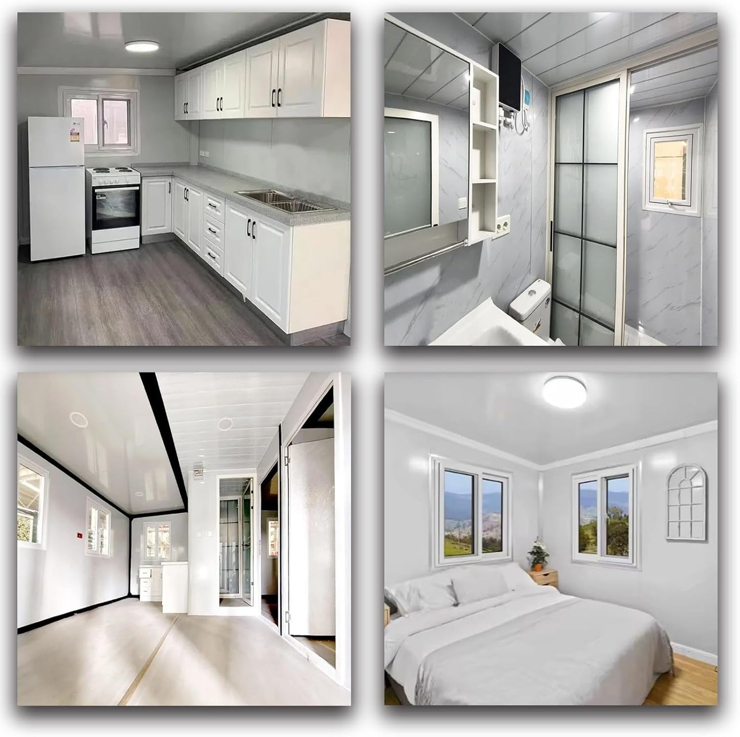 Prefab Tiny Home for Sale, Modern Design Luxury Tiny Houses with 2 Bedroom to Live In, Modern Extendable Container House with Full Bathroom for Adult Living, Foldable Boxable House for Mobile Living