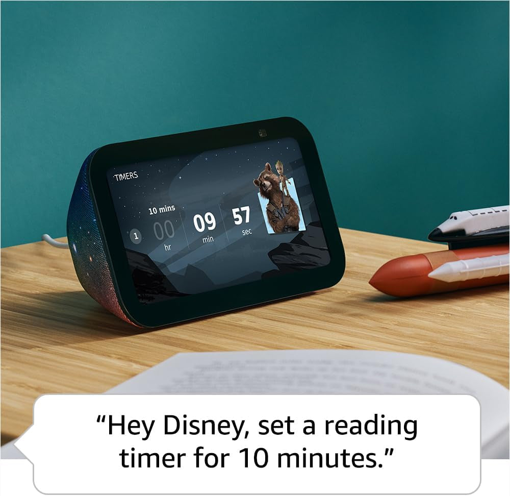 Echo Show 5 Kids (Newest Model), Designed for Kids, with Alexa+ Early Access, Parental Controls, Includes 1 Year of  Kids+, Galaxy
