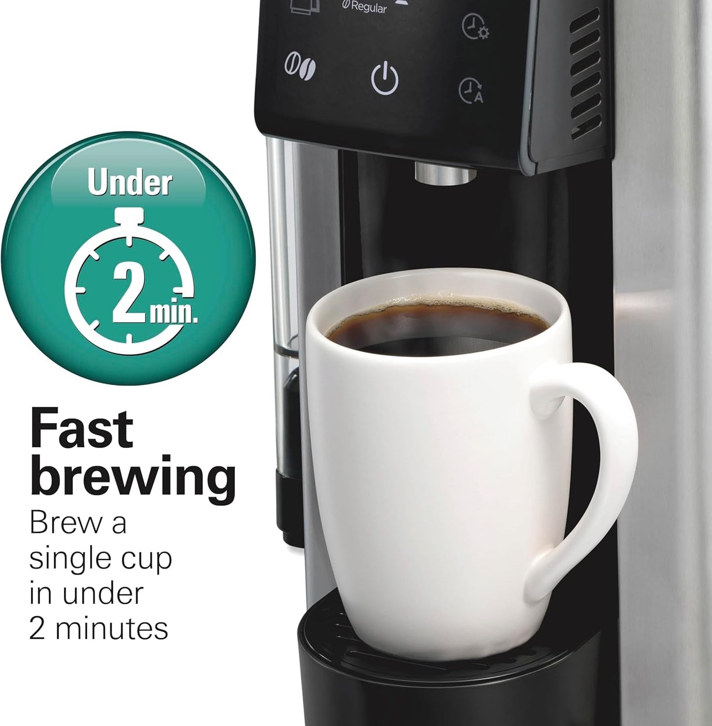Flexbrew Advanced 5-In-1 Programmable 12 Cup Drip and Single Serve Hot & Iced Coffee Maker with Movable 60 Oz. Water Reservoir, Use Pod Packs and Grounds, Fast Brewing, Black (49924)