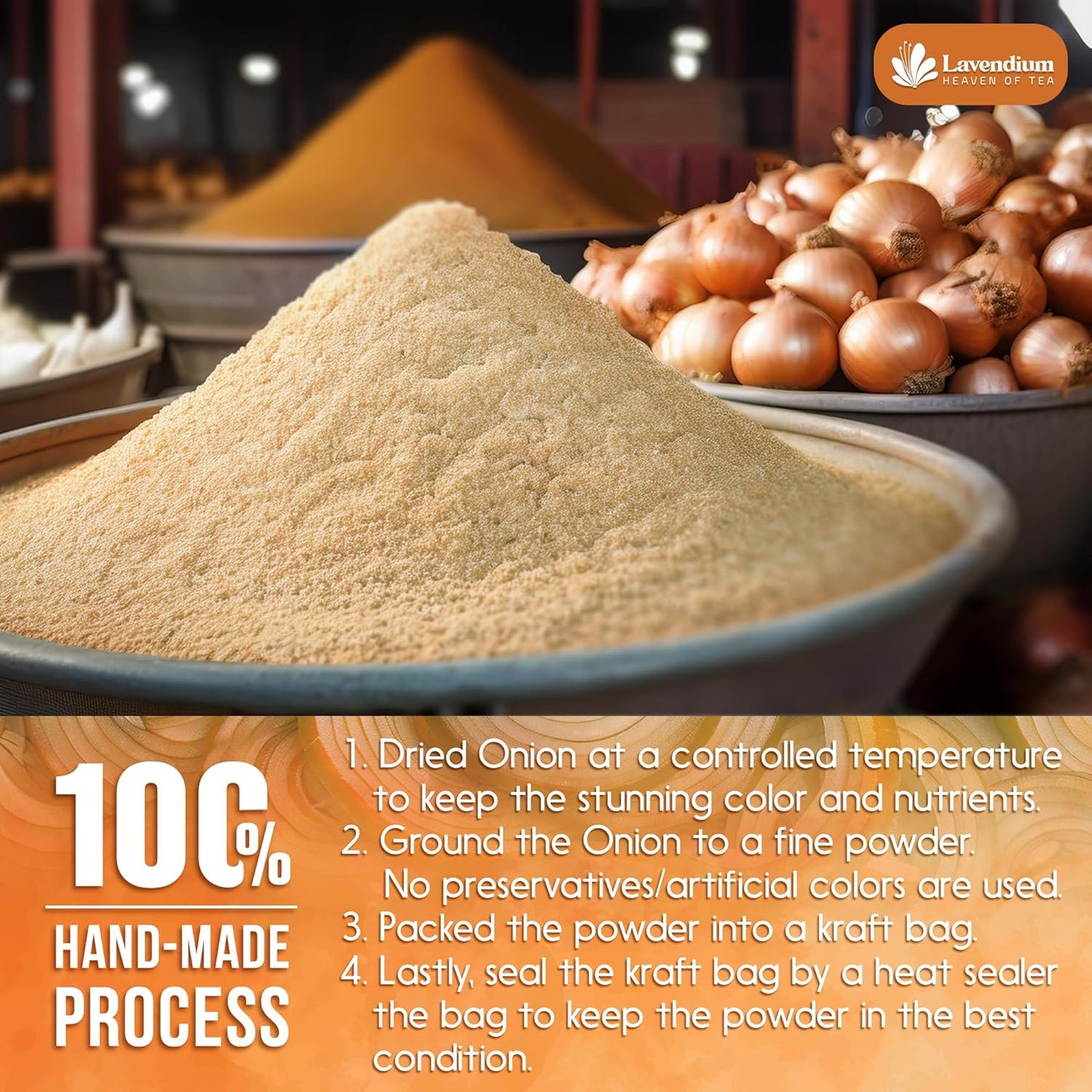 Premium Onion Powder, 100% Natural and Pure from Onion, Rich Flavor, Perfect for Cooking & Seasoning