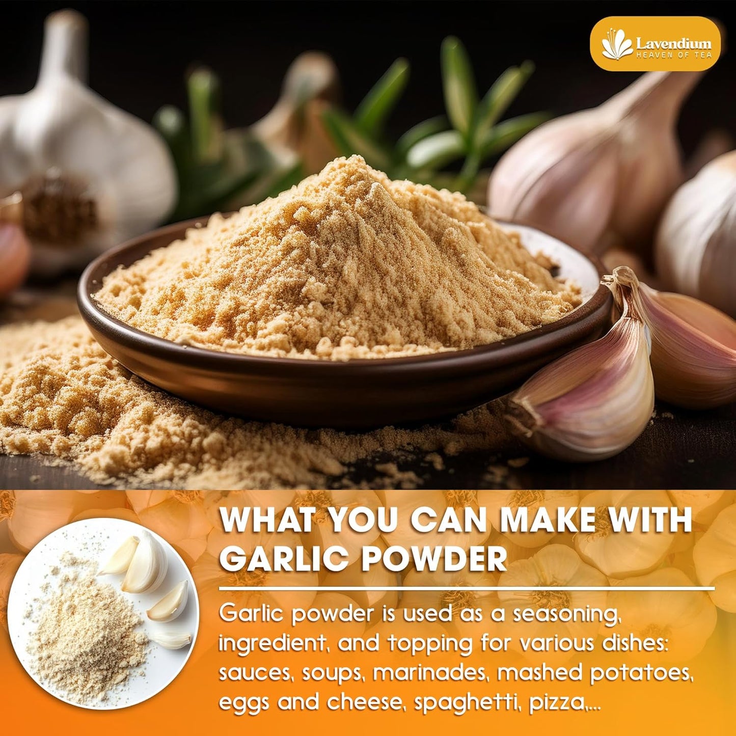 Premium Garlic Powder, 100% Natural and Pure from Garlic, Rich Flavor, Perfect for Cooking & Seasoning