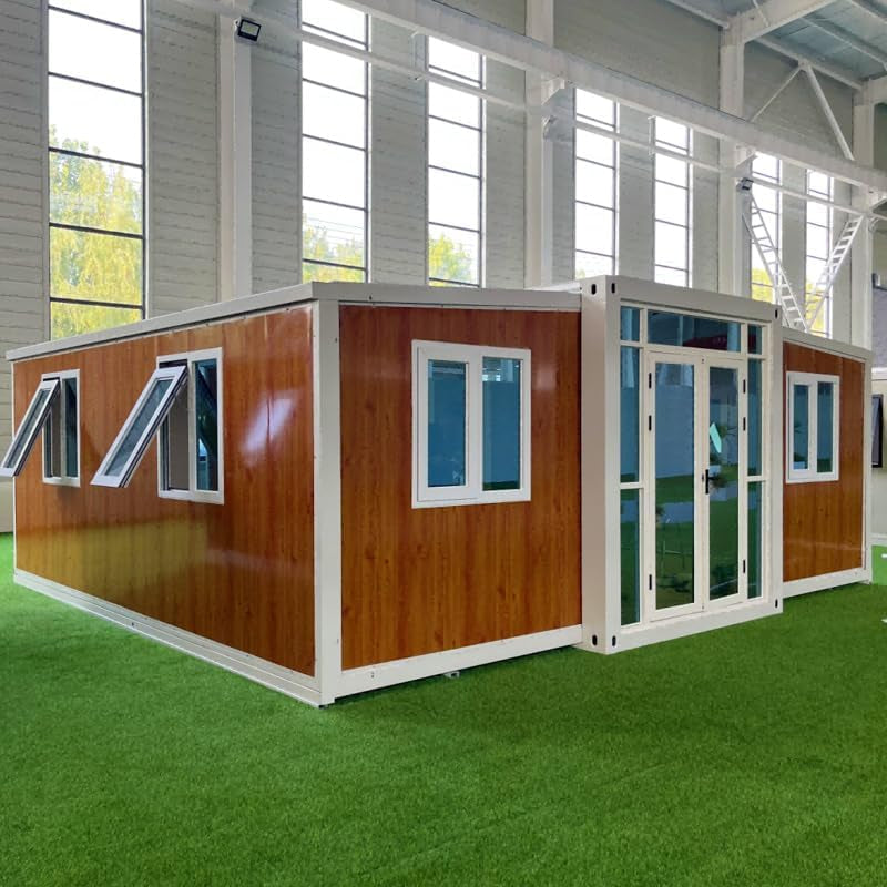 Customizable 20FT/40FT Luxury Expandable Container House - Prefab Tiny Home with Full Kitchen & Bathroom, 2 Bedroom Mobile Modular Villa for Backyard Office, Guest Suite