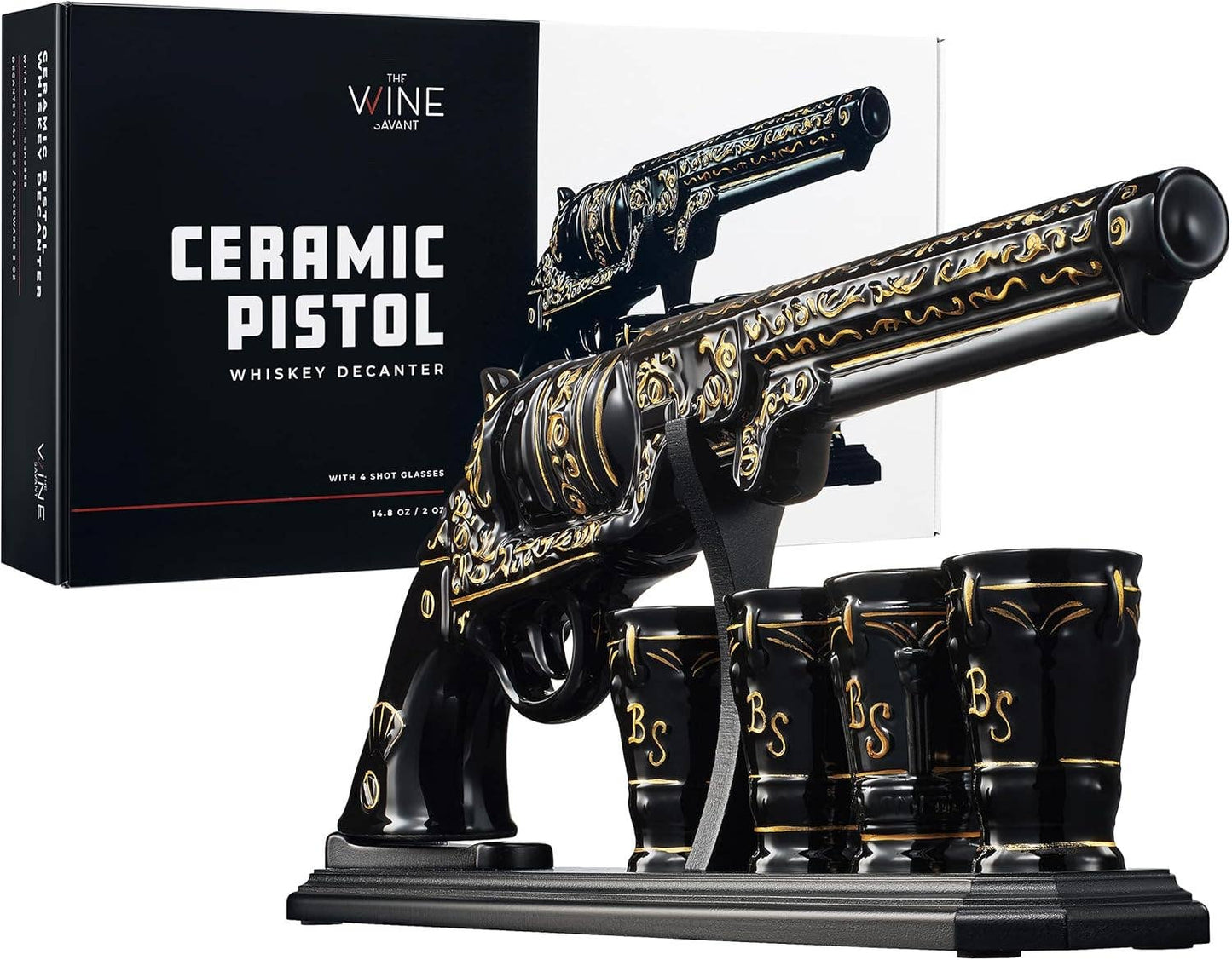 Gun Whiskey Decanter & Bullet Shot Glass Set