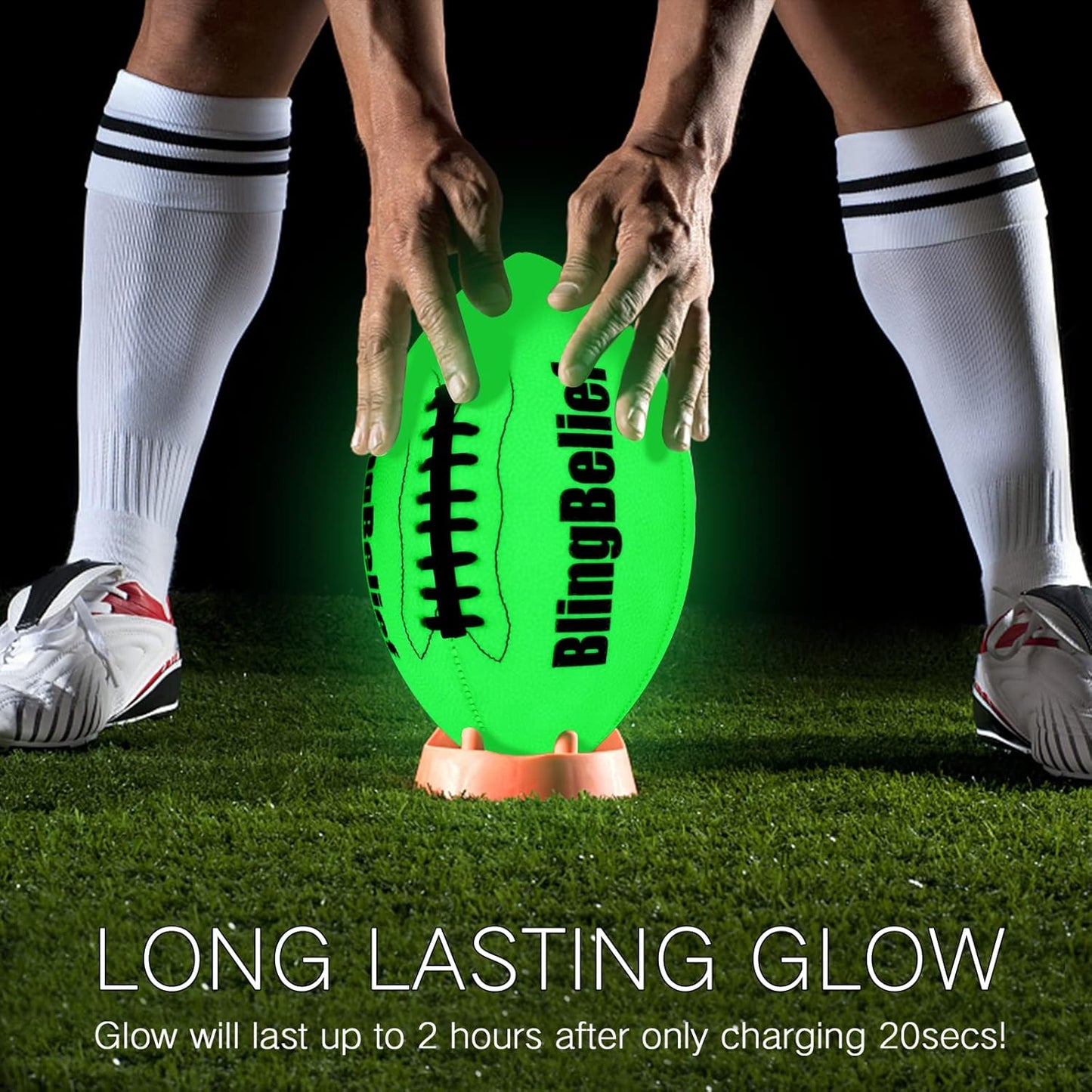 Super Bright Glow in The Dark Baseball,Soccer Ball,Volleyball,Football, Light Up Luminous Baseball, Official Size and Weight Football, Recreational Use Practice Volleyball