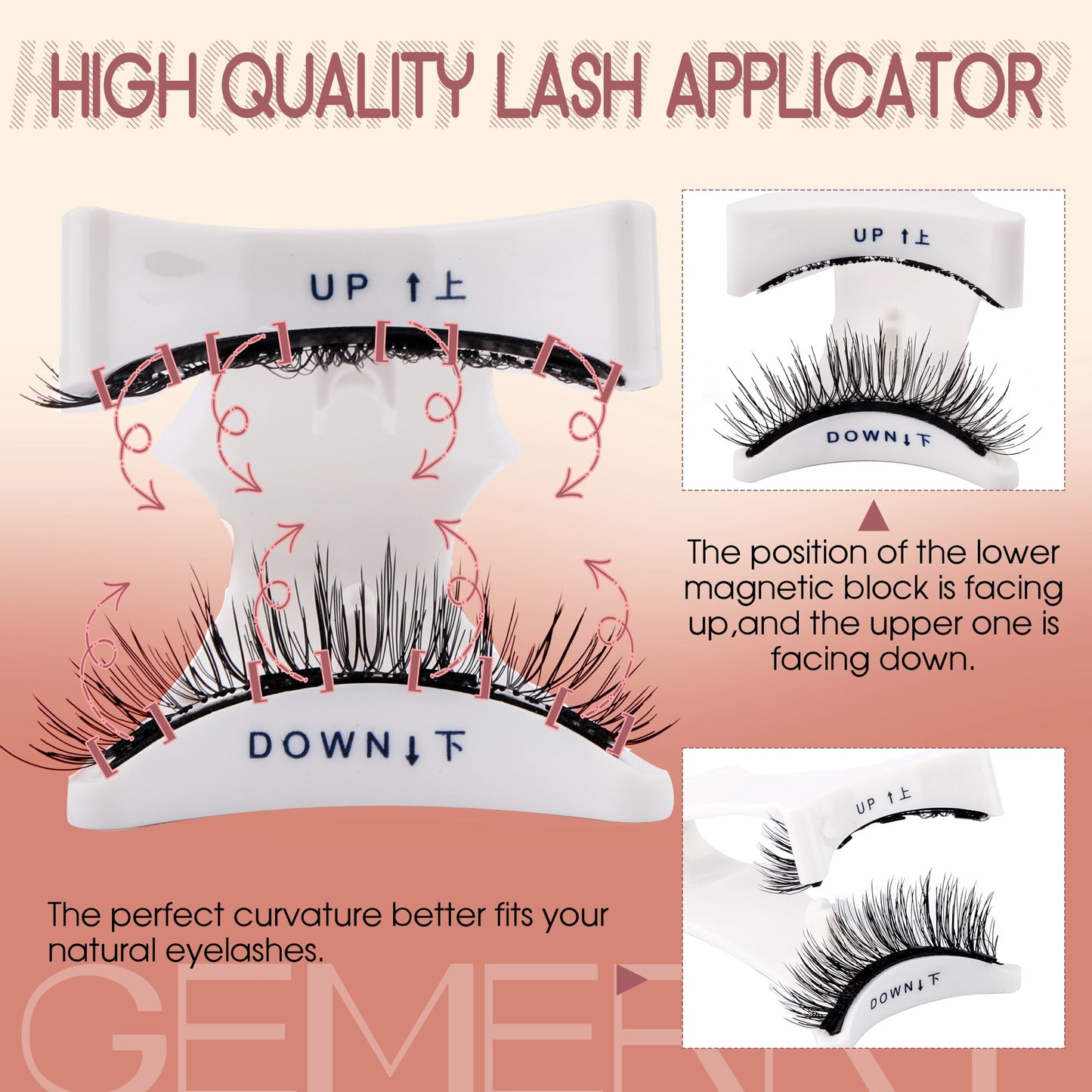 GEMERRY Magnetic Eyelashes with Applicator Magnetic Lashes Natural Look No Glue Needed Lash Kit DIY at Home for Beginners