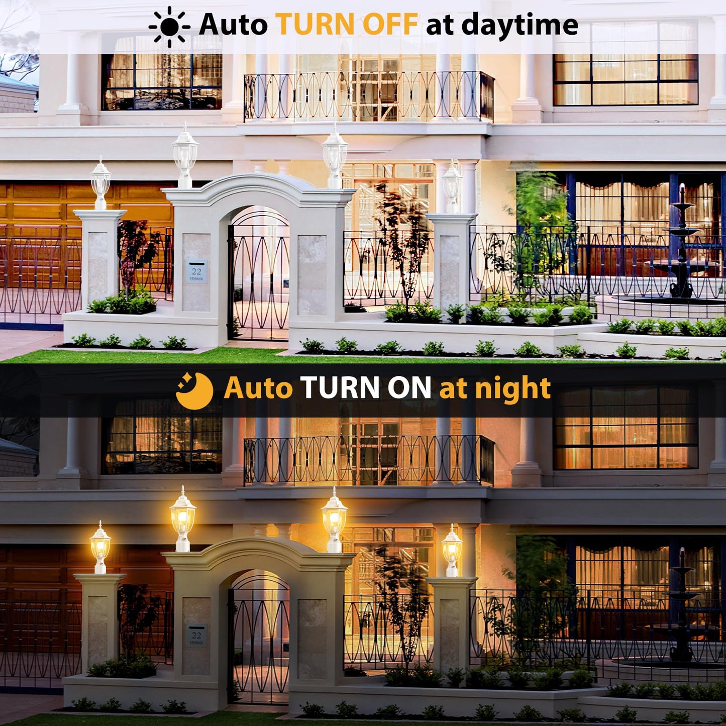 Lamomo Dusk To Dawn Outdoor Post Lights  Waterproof Aluminum White Lamp Post Light Fixture  Lamp Posts Outdoor Lighting Pole Lantern For Yard Patio Pathway Garden