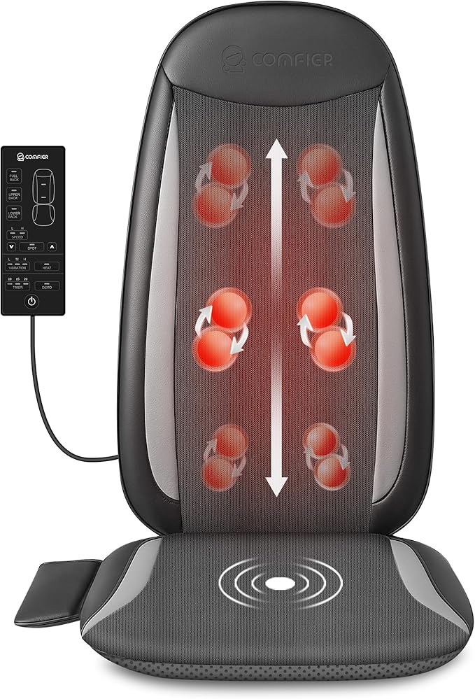 COMFIER Shiatsu Back Massager with Heat,Massage Chair Pad for Back Relief deep,Heated seat Cushion,Chair Massager for Nec...
