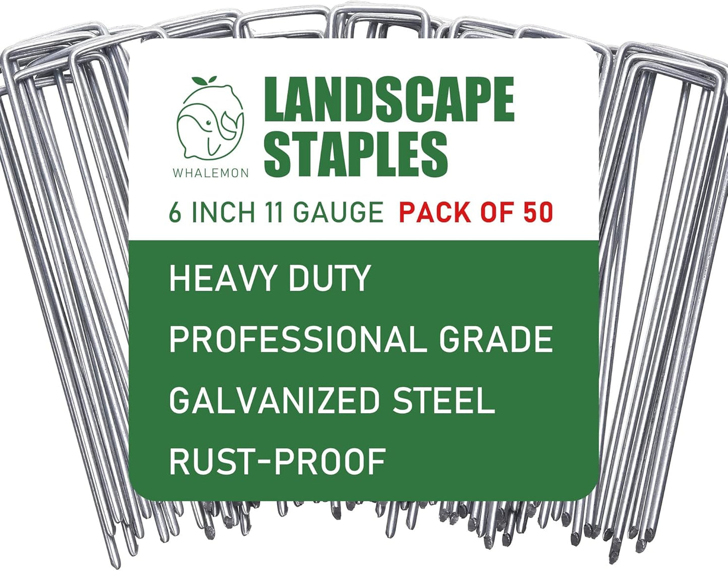 50 Pack 6 Inch 11 Gauge Garden Stakes Yard Stakes for Christmas Garden Decoration, Hot-dip Galvanized Stakes