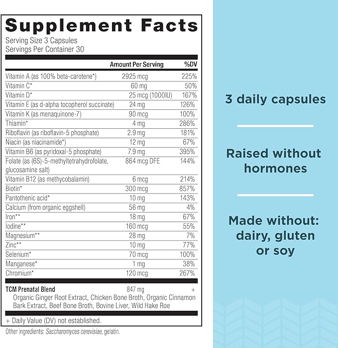 Ancient Nutrition Prenatal Vitamins, Multivitamin for Women with Vitamin C, B12, Magnesium and Folate, Supports Pregnancy and Fertility Health, 90 Ct
