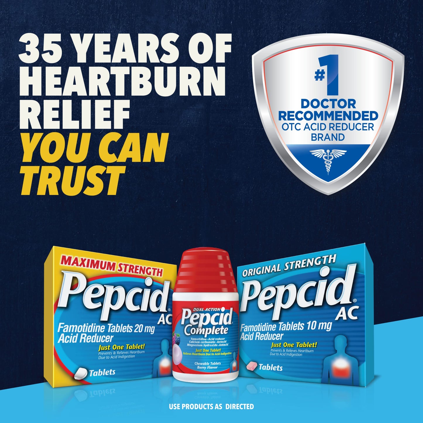 Pepcid AC Maximum Strength Heartburn Relief Tablets, OTC Medicine Prevents & Relieves Heartburn & Acid Reflux Due to Acid Indigestion, 20mg Famotidine Acid Reducer, Fast-Acting, 75 ct