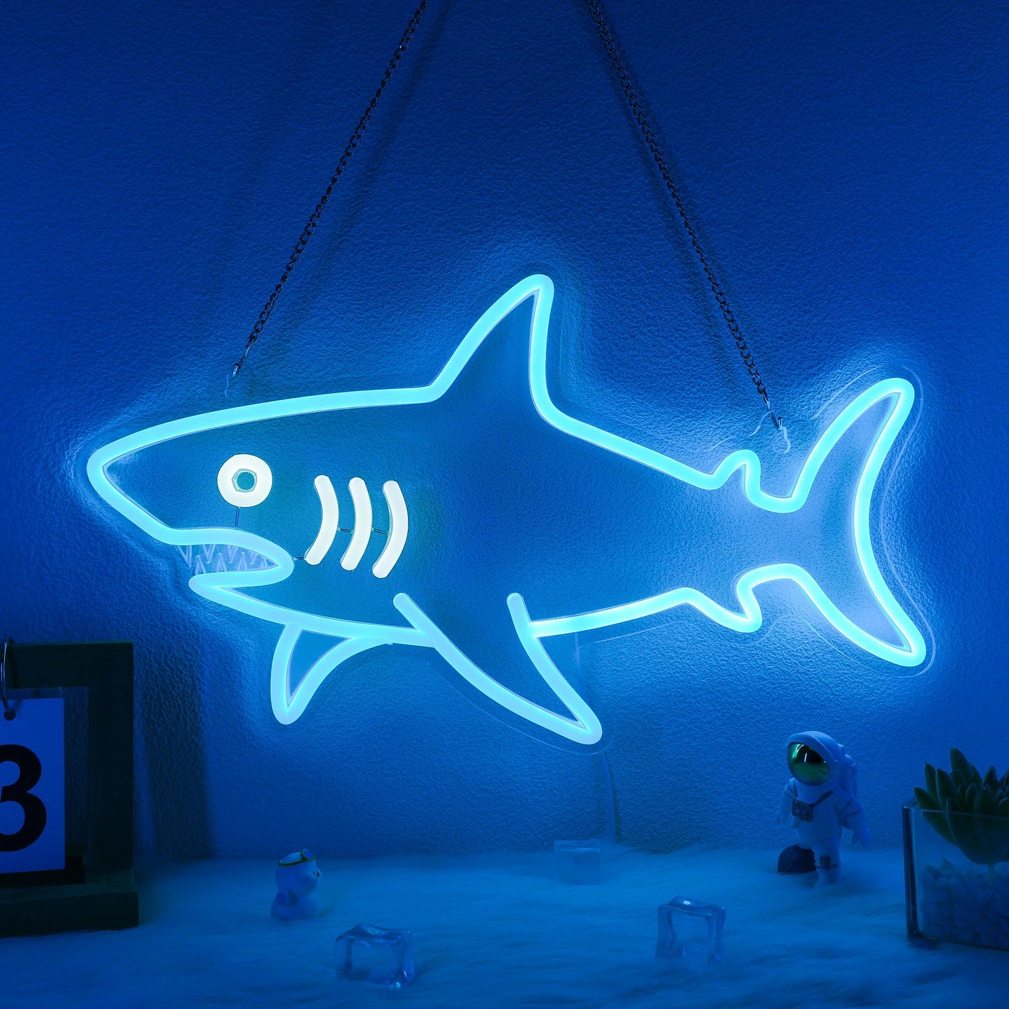 CoolGift Mart Shark Neon Light, Dimmable LED Shark Animal Neon Wall Sign USB Powered, Decorations for Bedroom Living Room Game R