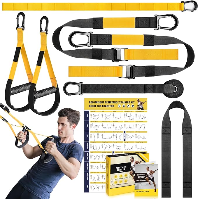 Home Resistance Training Kit, Resistance Trainer Exercise Straps with Handles, Door Anchor and Carrying Bag for Home Gym, ...