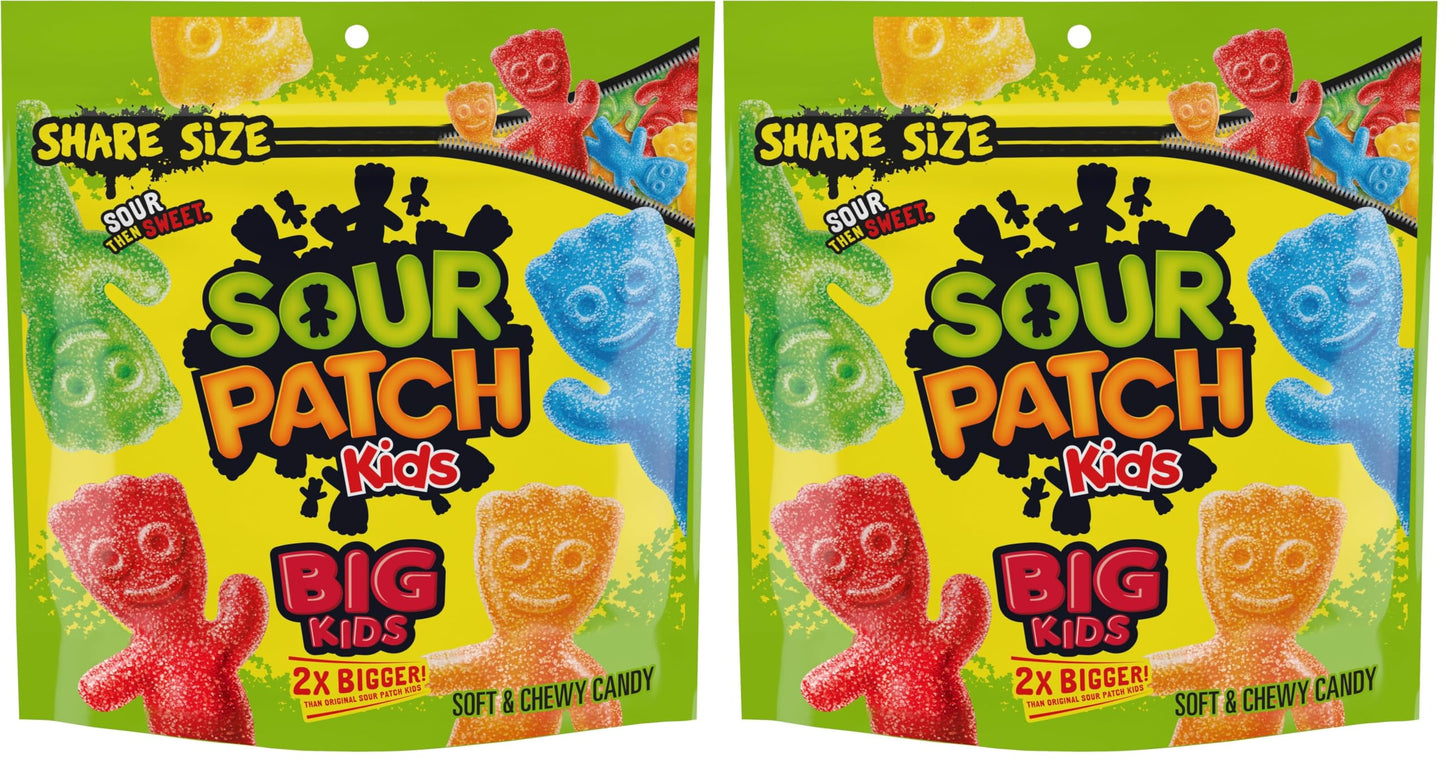 SOUR PATCH KIDS Big Kids Soft & Chewy Candy, Share Size, 12 oz (Pack of 2)