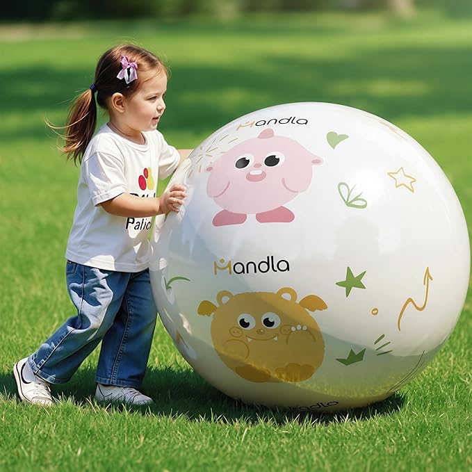 Funscape Kids Large Beach Ball Toy, Inflatable Swimming Pool Water Toy, Fun Playground Sport Ball Game, Big Blow up Backya...