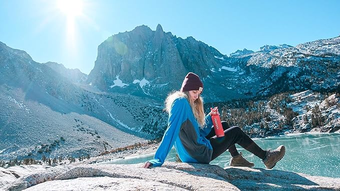 Coldest Water Bottle with Standard Mouth Straw Lid Metal Thermos Vacuum Insulated Stainless Steel l Reusable Leak Proof Cupholder Flask (21 oz, Rose Gold)