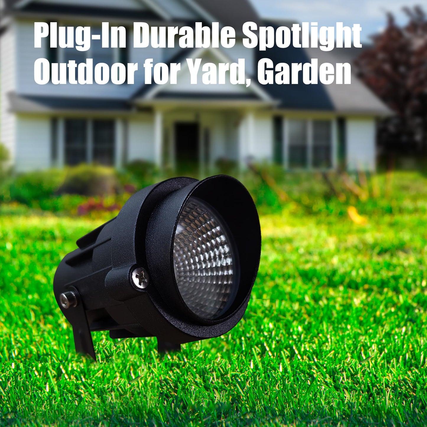 Dobelay Color Spot Light Outdoor 2-Pack  120V 12W Waterproof Led Landscape Spotlights  Plug-In Durable Spotlight Outdoor For Yard  Garden  Patio  Tree  House  Halloween  Christmas