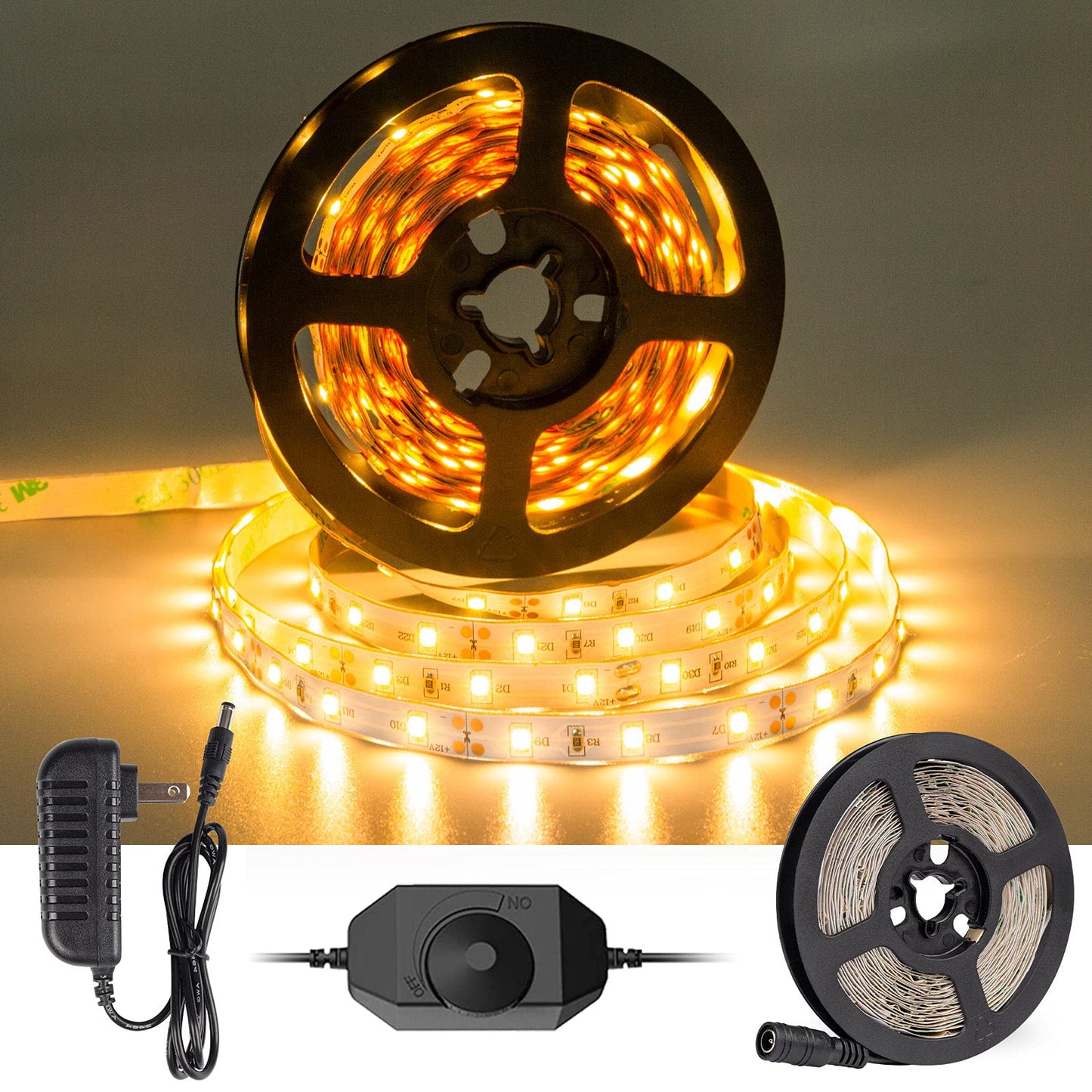 CT CAPETRONIX LED Strip Light, Dimmable 3000K, 16.4 FT, Warm White, Model JJ-2835ST-24-30KD, Indoor Use,