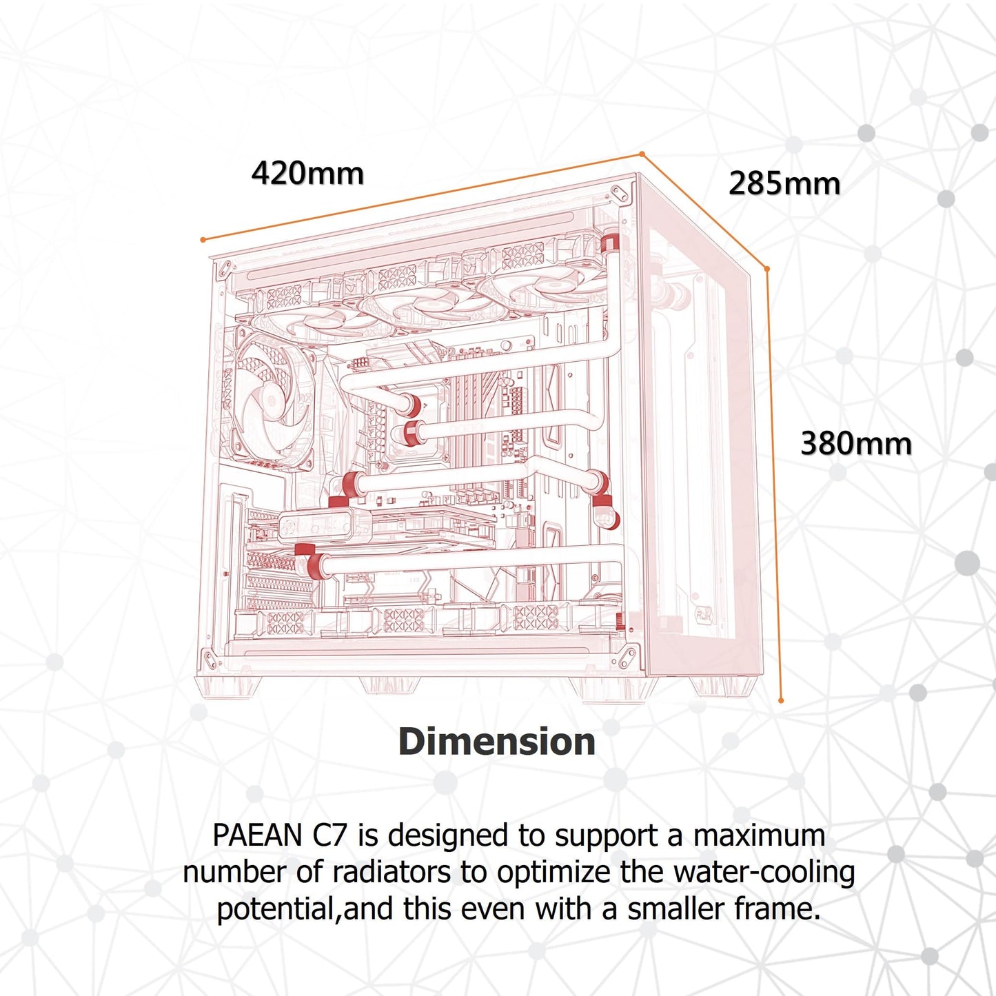 Raijintek Paean C7 Black Tg4, Atx Pc Case, Dual Chamber Design, Tempered Glass Side Panel, Front I/O Usb Type-C Port, Magnetic D