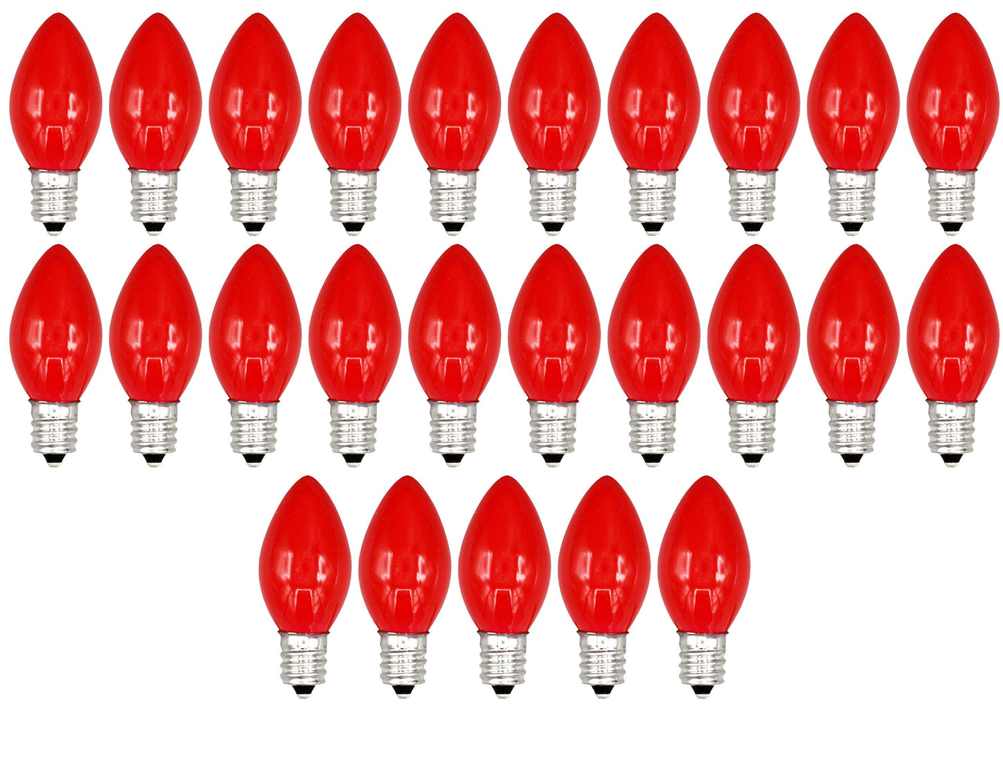 Creative Hobbies® C7 Light Bulbs, 7W Incandescent, Ceramic Opaque Red, 25 Count, Model 3228A